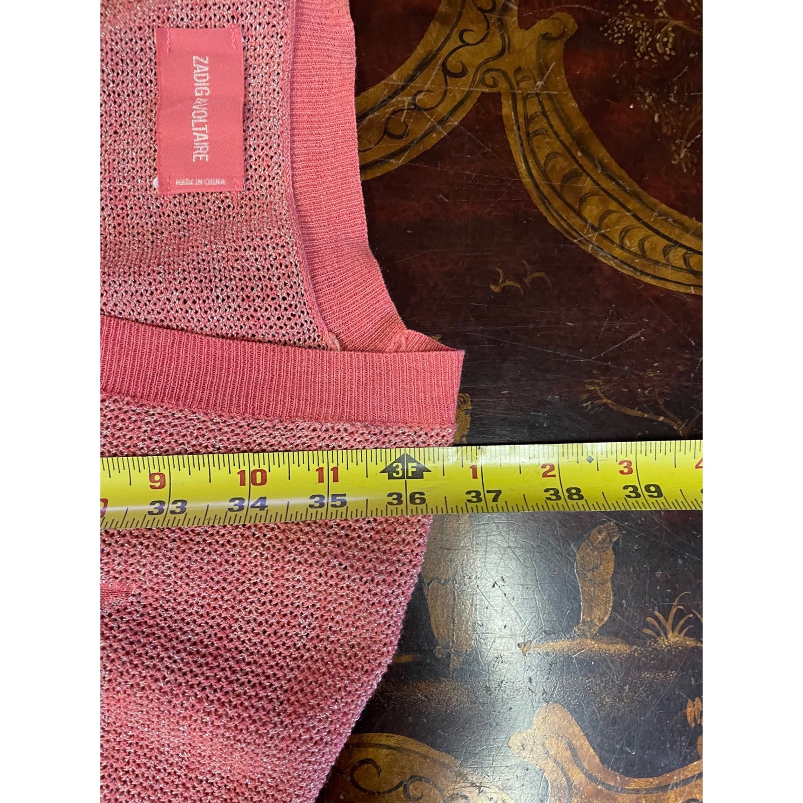 Zadig & Voltaire Rimo CNY Pink Metallic Knit Mini Dress Belted Boho Rock Chic M