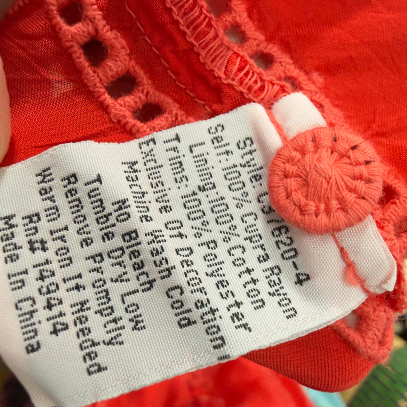 Johnny Was Rhodes Sleeveless Shift Dress Scarlet Red Embroidered Eyelet Accent M