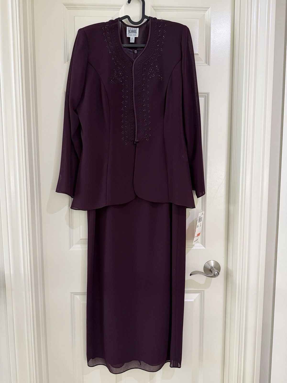 r m richards women purple 2- piece dress size 14P NEW WITH TAG
