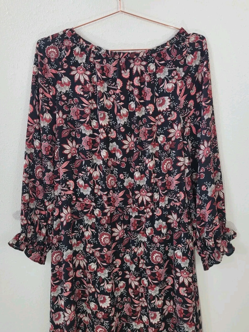 New TALBOTS X Bracelet Sleeve Autumn Garden Midi Dress Women