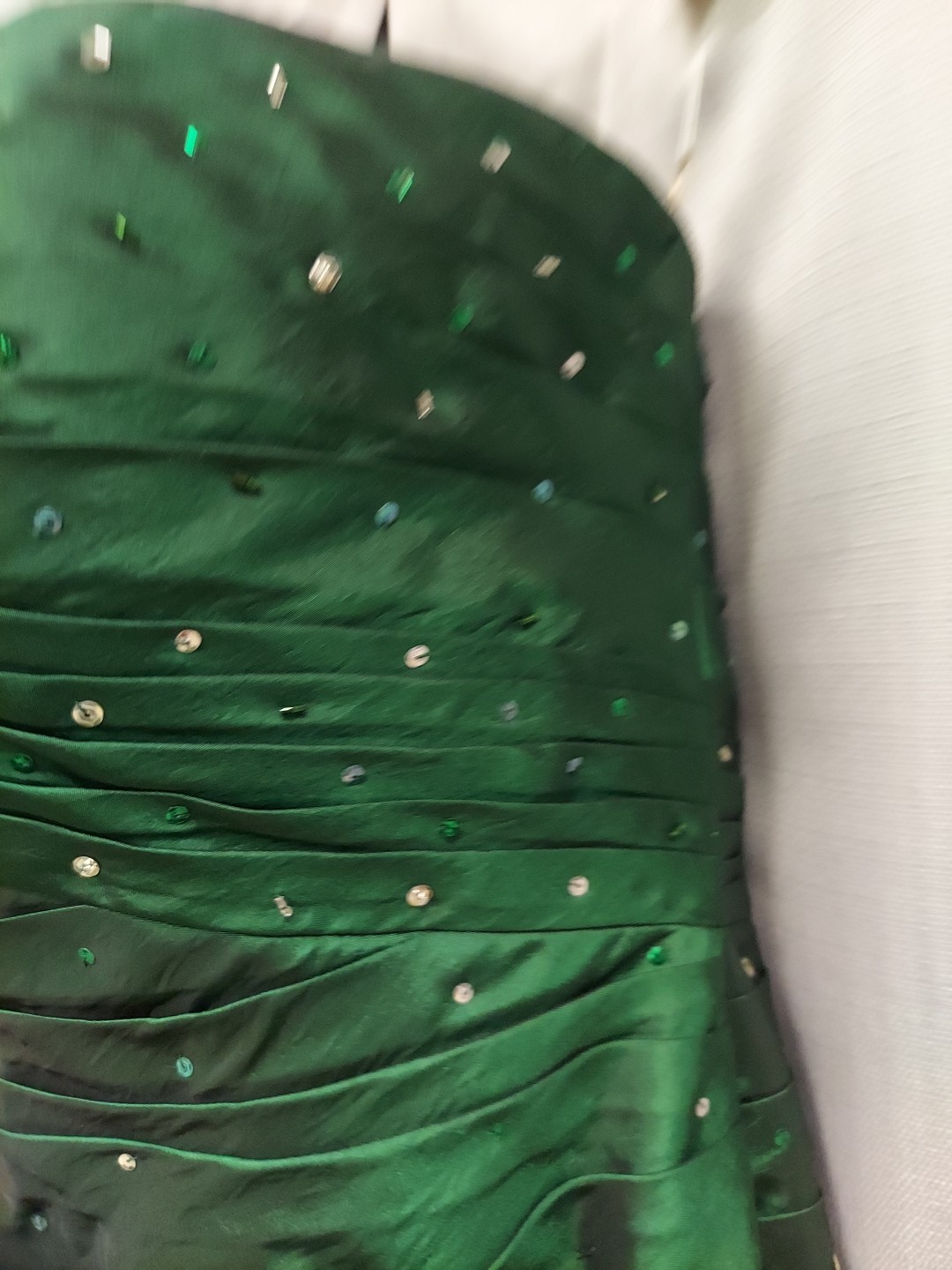 Maorilee Hunter Green Gem/sequence 15/16 Torso Dropped Mermaid Dress