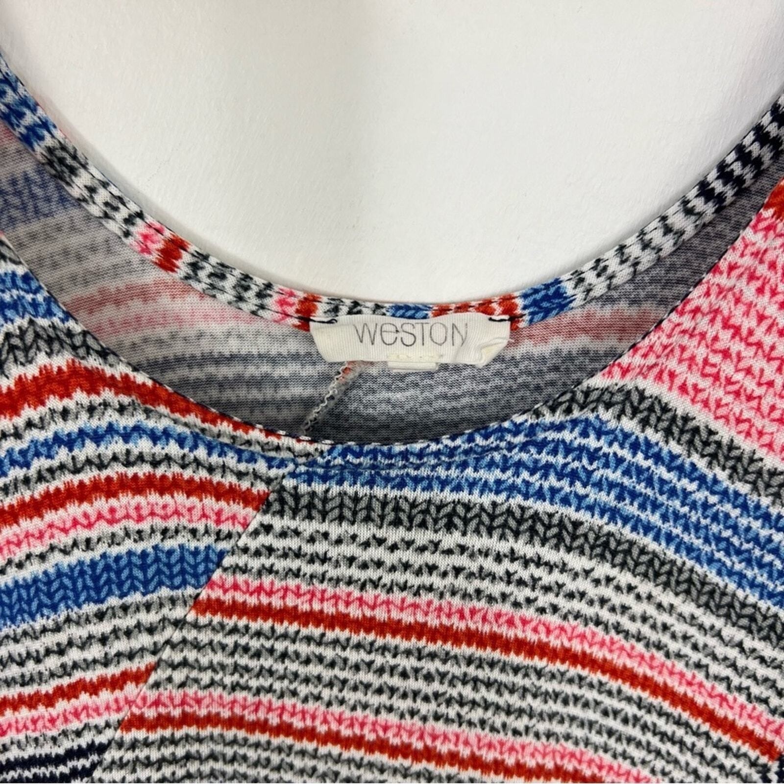 Anthropologie Weston Amaya Handkerchief Hemline Striped Sleeveless Swing Dress