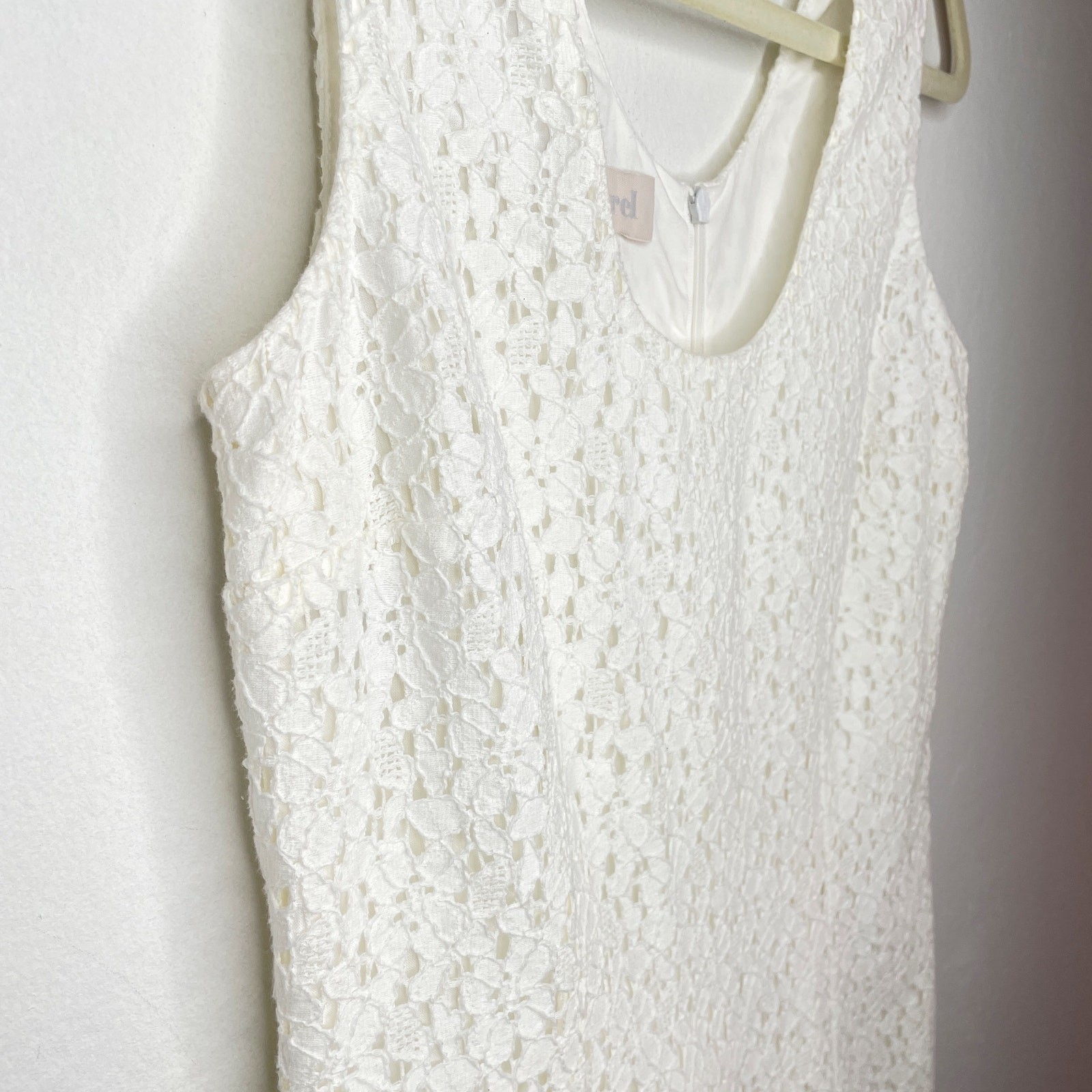 Cacharel Sleeveless Floral Embroidered Lace Crochet Mini Sheath Dress 6