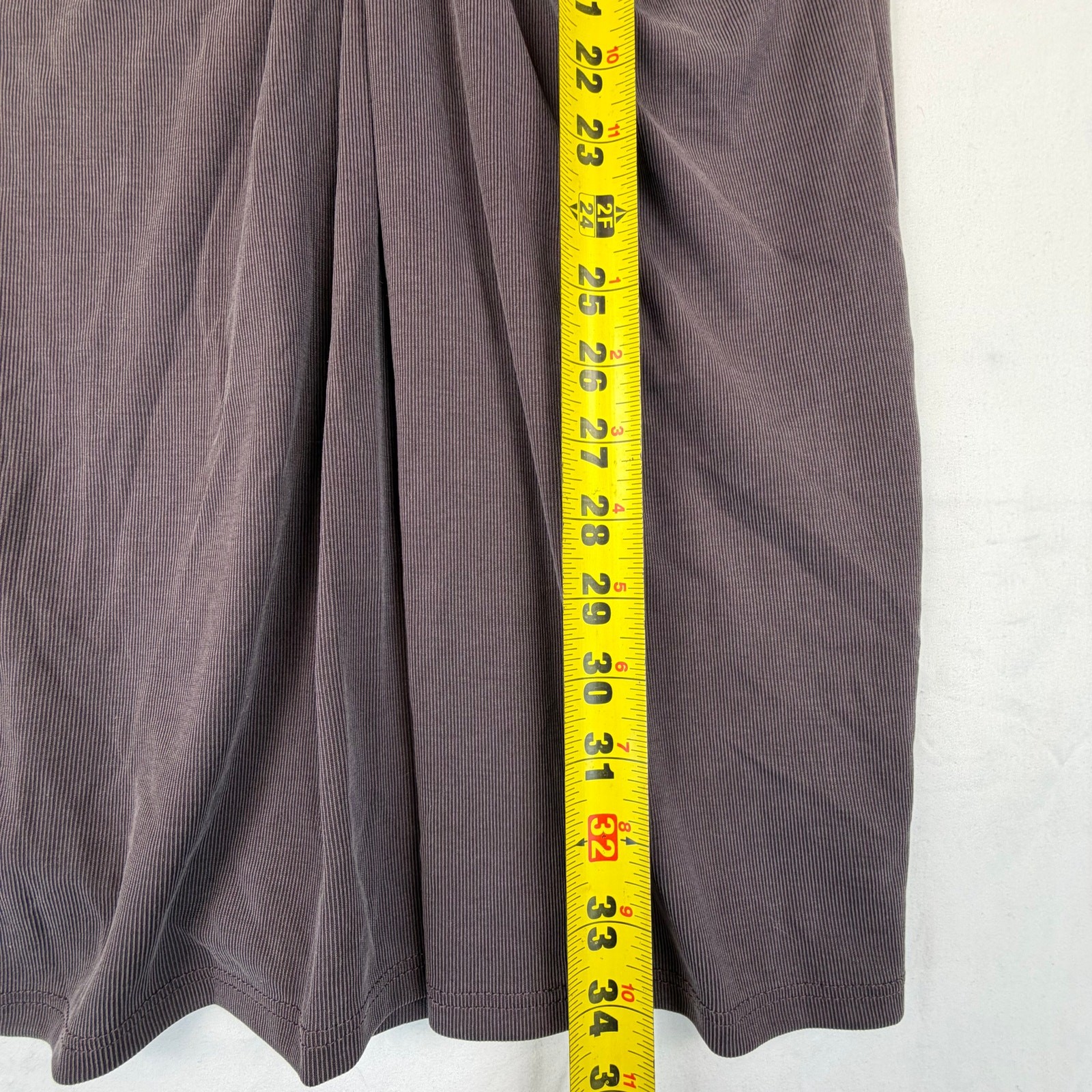 MOD REF Twist Front Knot T Shirt Dress Women Sz 15 Charcoal Purple Ribbed Cutout