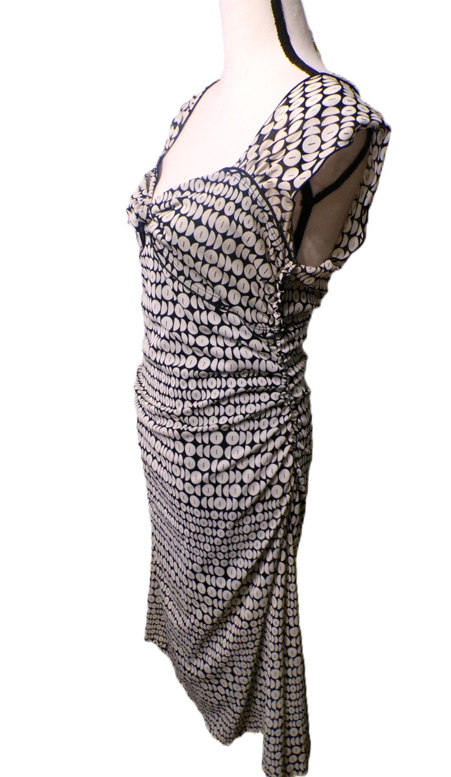 Y2k Max Studio Babydoll Midi Dress Black Mesh Asymmetric Fairy Grunge Whimsigoth