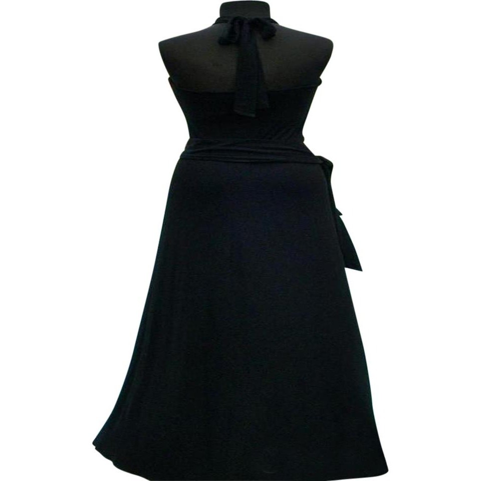 Cache Black Halter Ruched Embellished Hi Low Stretch Event Night Dress $168 NWT