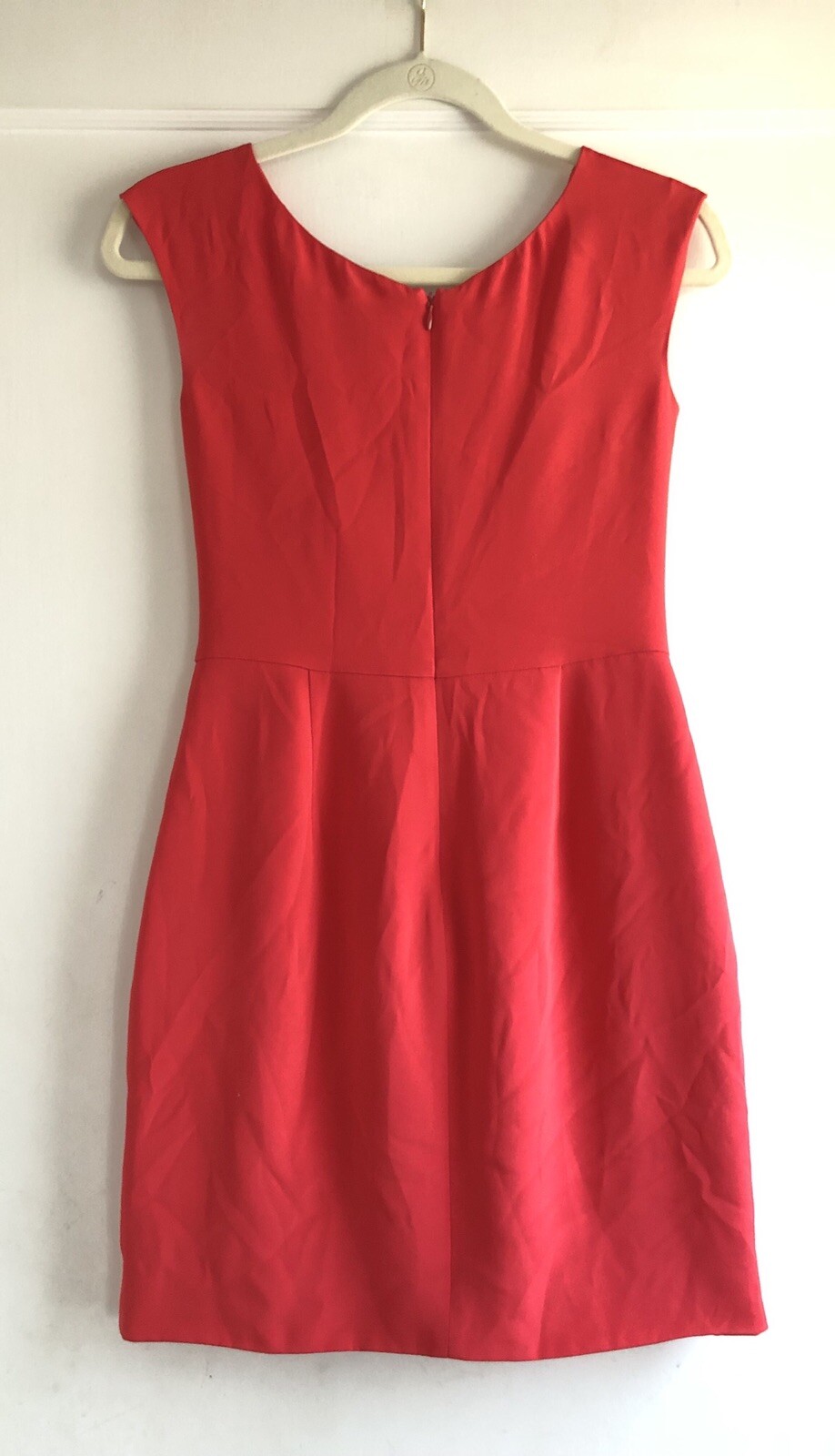 Cushnie Et Ochs Red Silk Draped Neck Cocktail Mini Dress Size 8