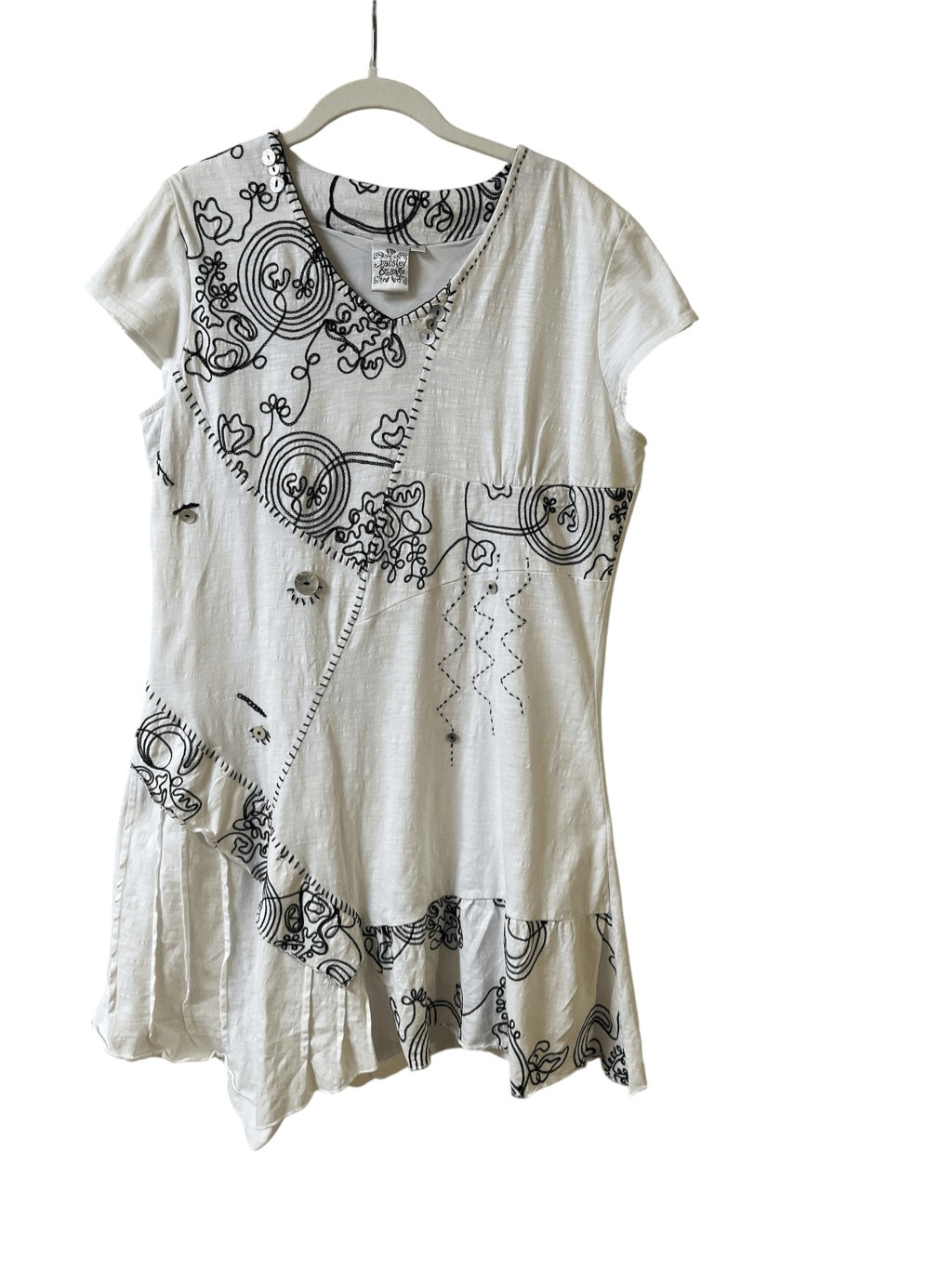 Parsley & Sage dress long tunic embroidered with varied length hem sz Large