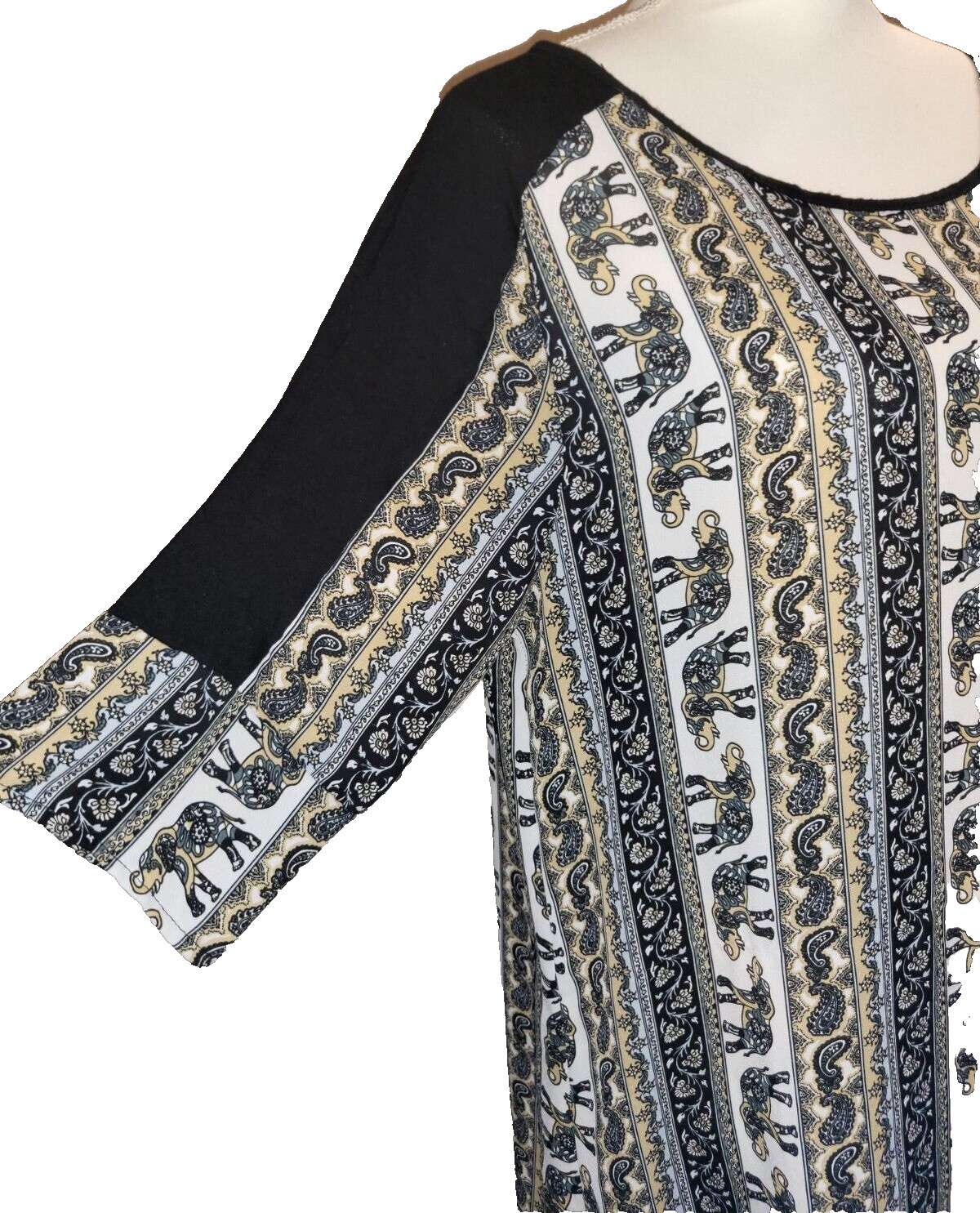 Love Crazy Womens Size XL Shearling Knee Length Dress, Graphic Print Stripes