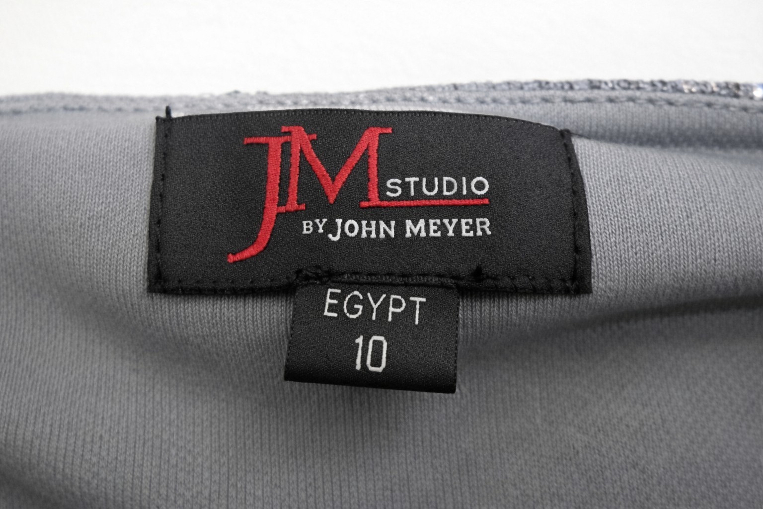 New with tags JM Studio John Meyer silver gray sequined cocktail dress, size 10