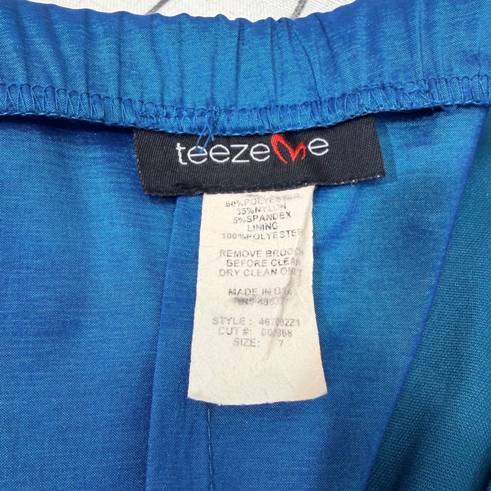 Teeze Me Blue Strapless Rhinestone Bow Ruched Mini Dress Size 7 Style 46709221