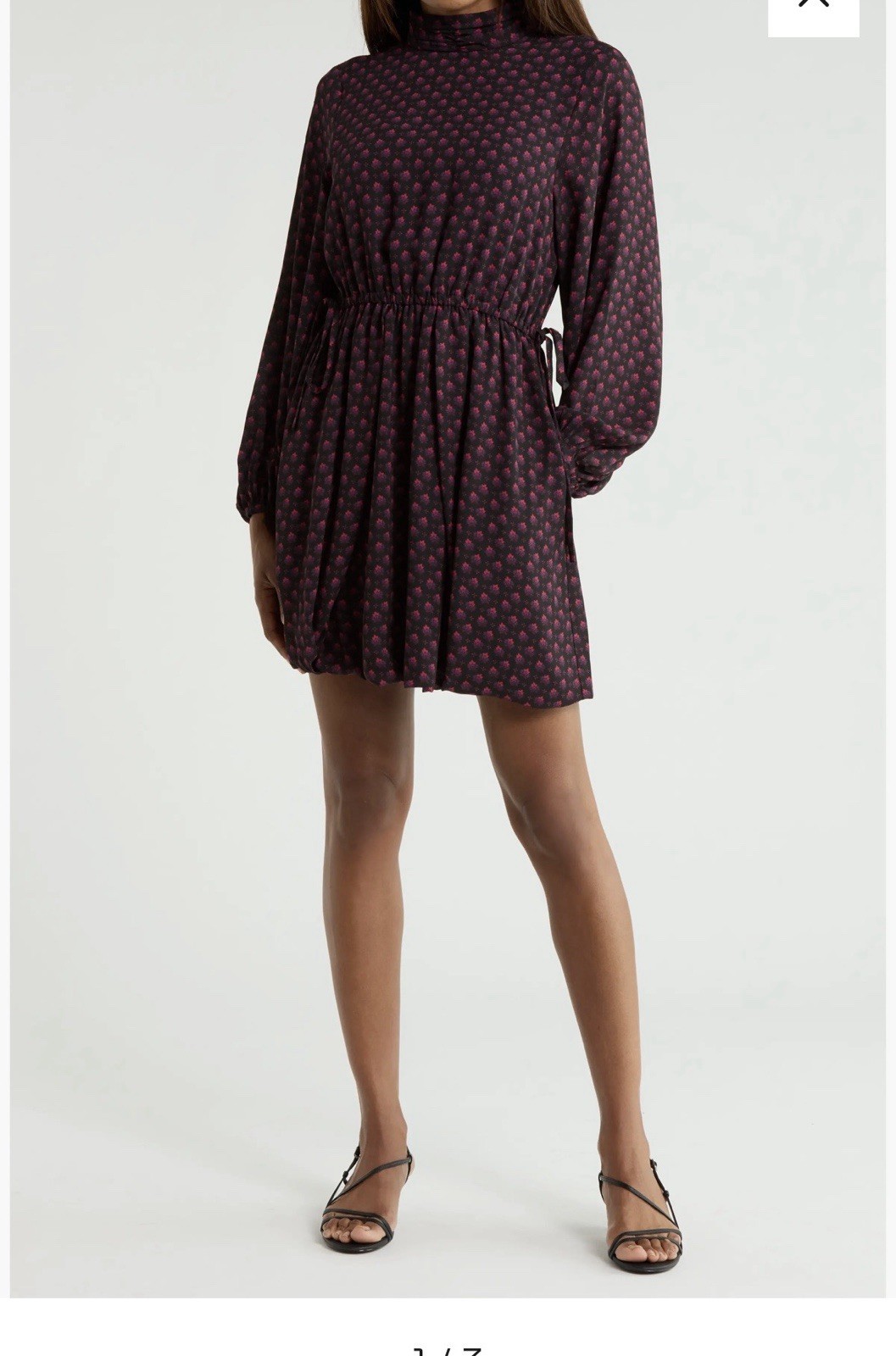 Derek Lam 10 Crosby Alex Bubble Dress Geo Star Black Pink Multi Size 0