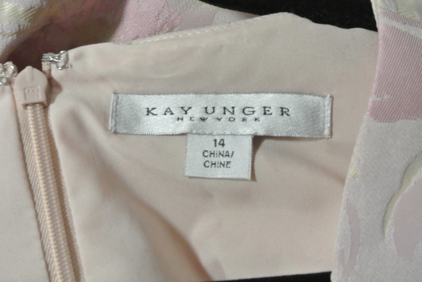 NEW/missing belt, Kay Unger Morgana Tea Length Dress Pink Size 14 #MD698