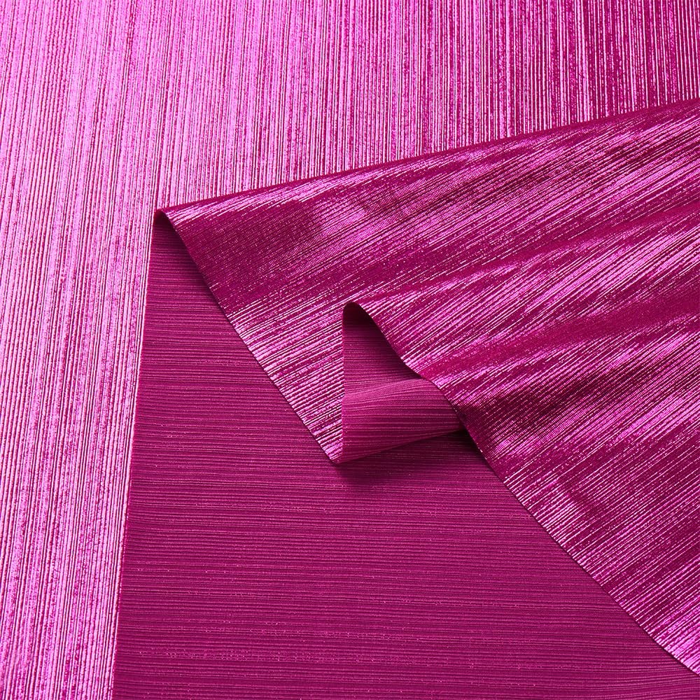 MaiMaiSuan 60″ Wide Shiny Metallic Hot Pink Rib Knit Fabric 5Y Dancing Dress DIY