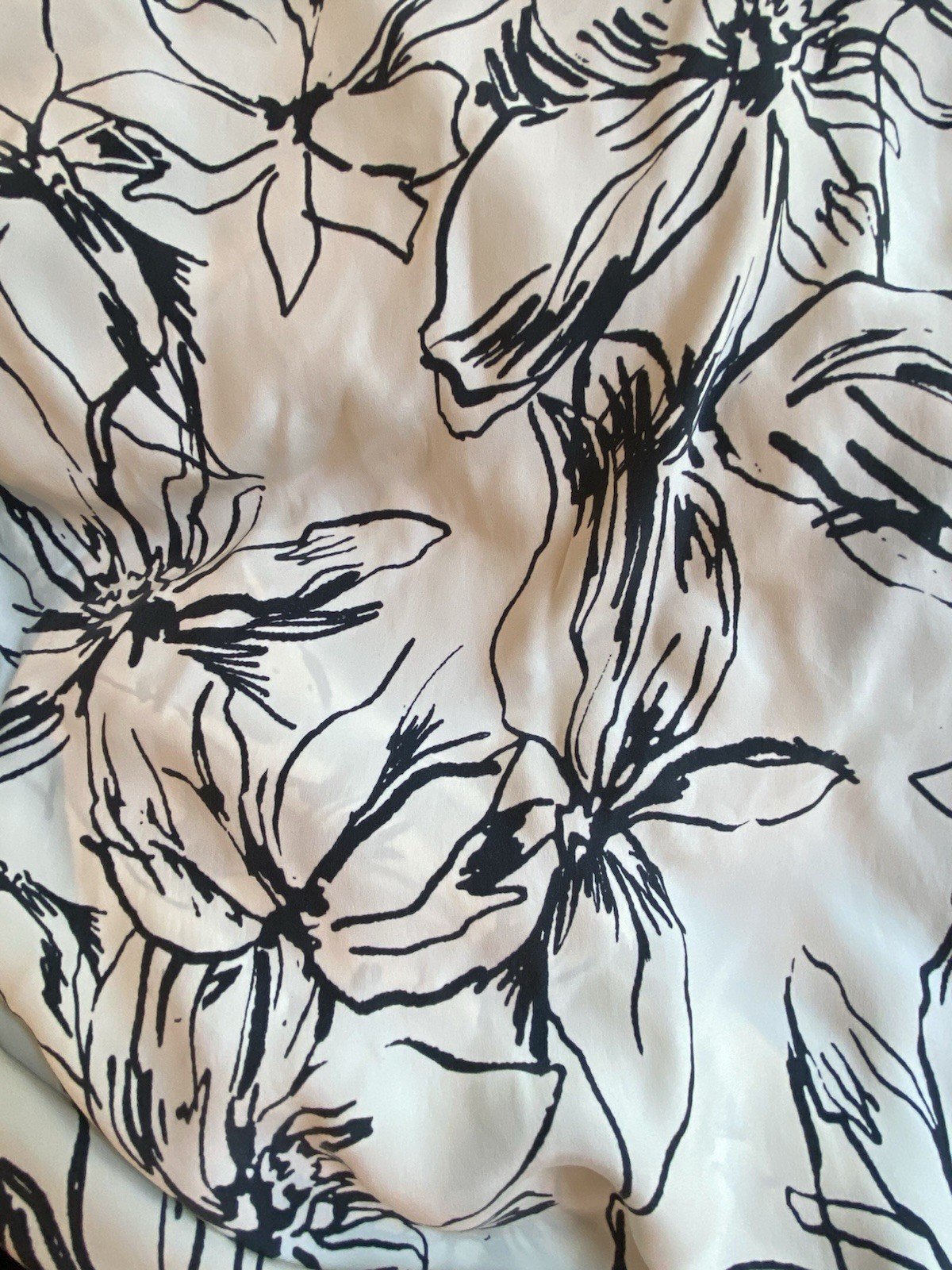 Joie Size M Black Linen Blend Tiered Dress With Silk Ivory Black Floral Scarf