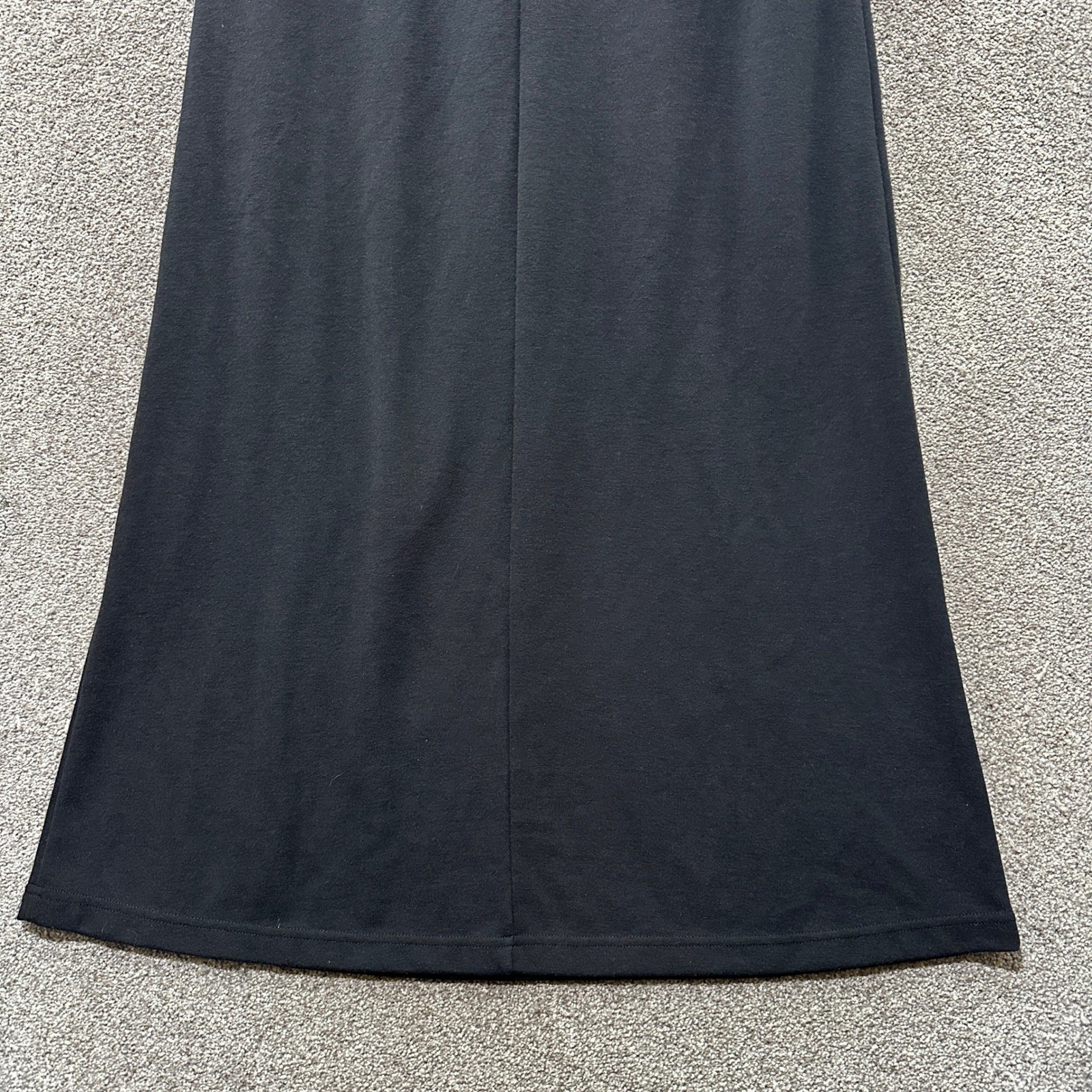 Freeport Studio Midi Dress Small Petite Black Ponte Sleeveless V Neck Pockets