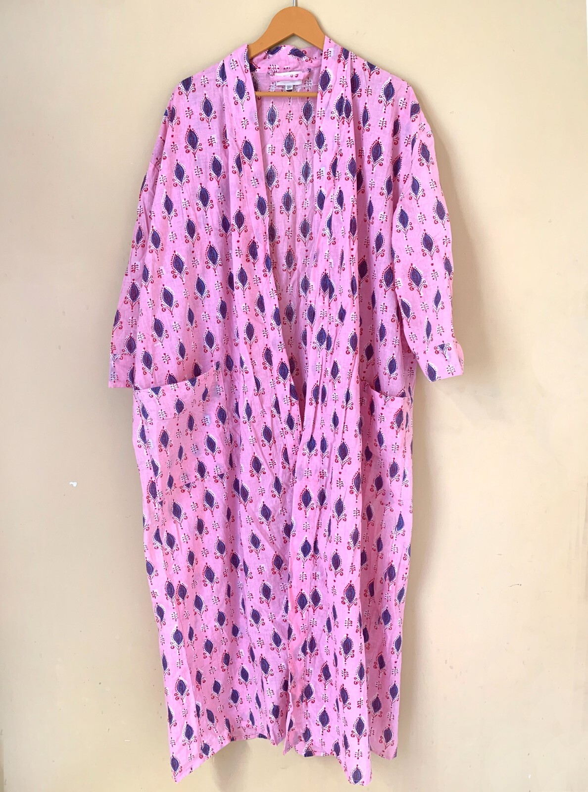 Womens Hand Print Kimono Handblock Cotton Kimono,Indian Print For gift item