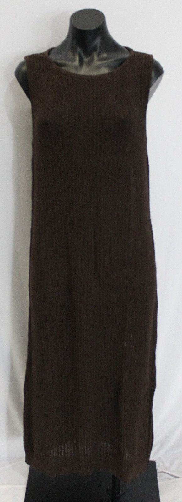 Banana Republic Women’s Open-Stitch Midi Sweater Dress AR8 Dark Oak Large NWT