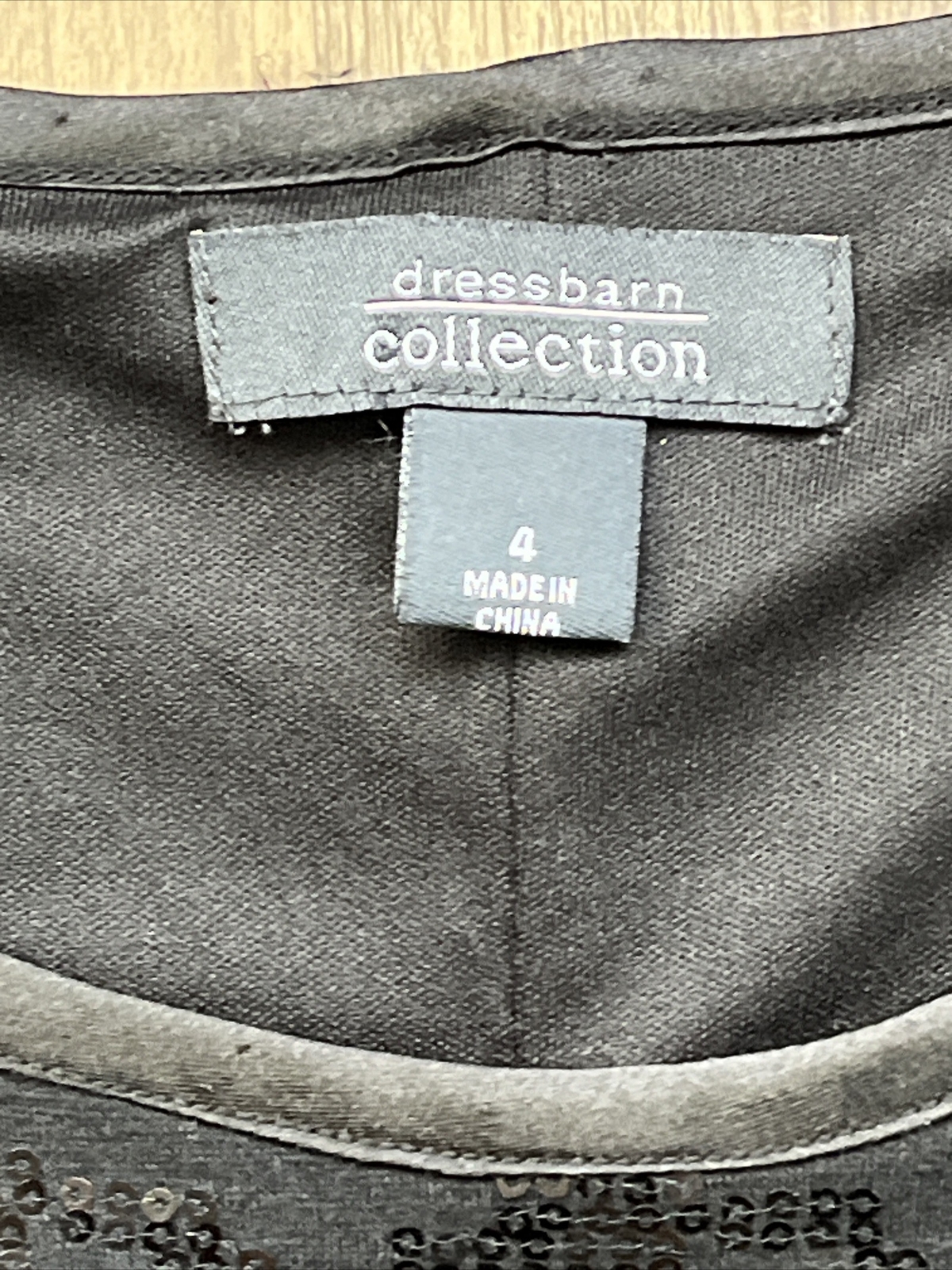 Dressbarn Collection Sequence T-shirt Dress Lined Comfy Stretch Black Size 4