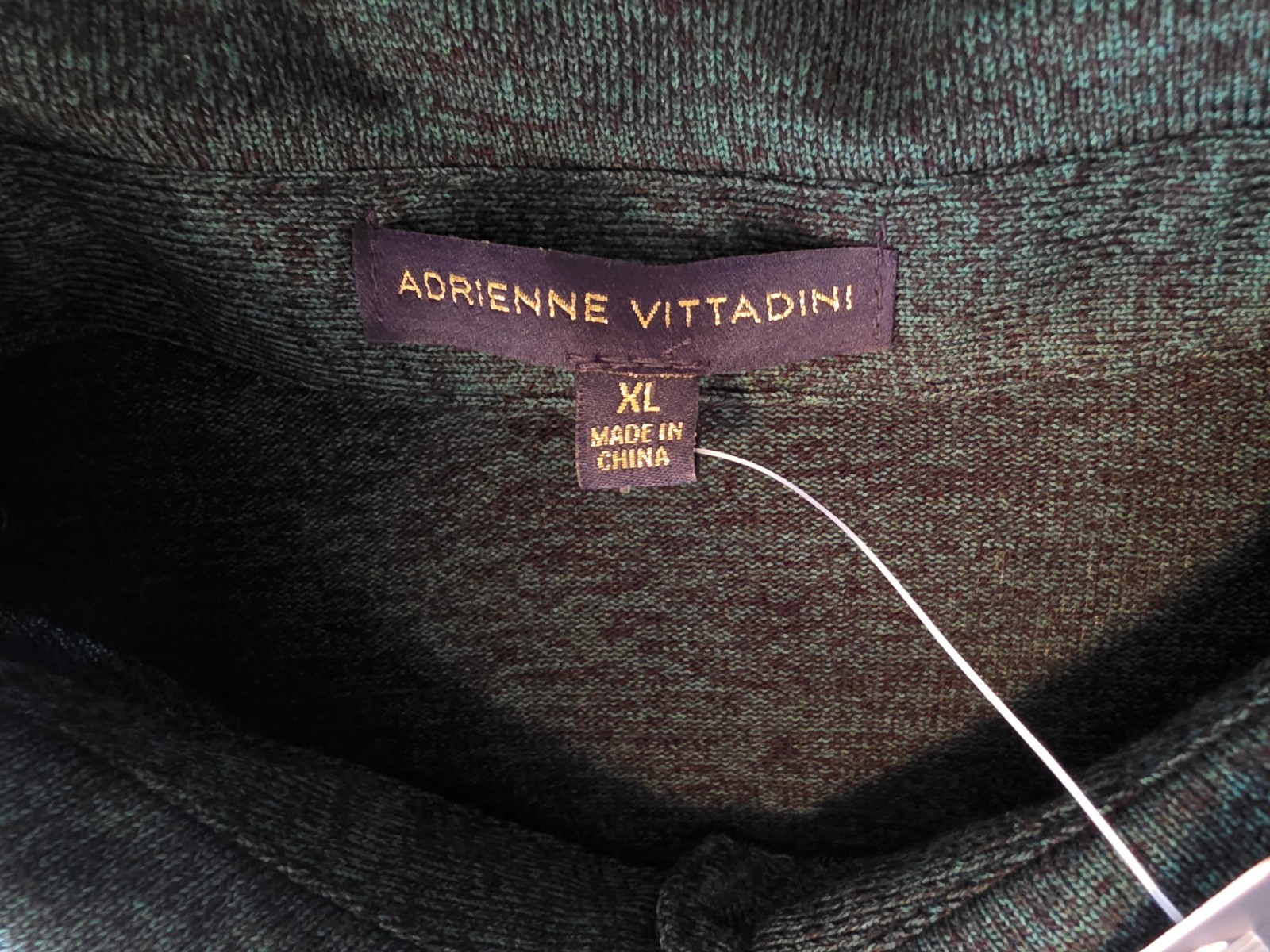 Adrienne Vittadini Long Sleeve Collared Belted Shirt Dress NWT XL Dark Green