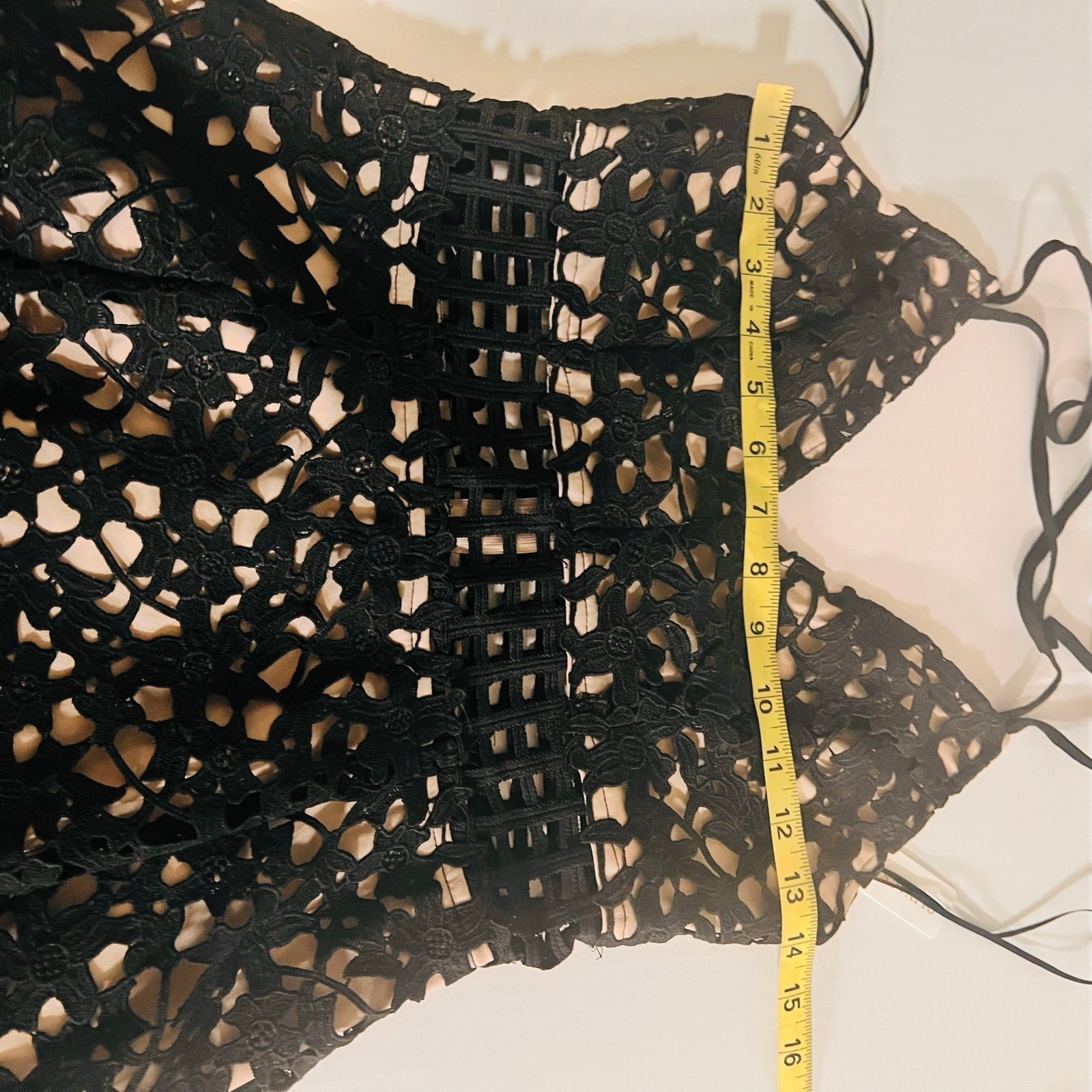 Olivaceous Guipure Lace Spagetti Strap Dress Size M Medium NWT Black