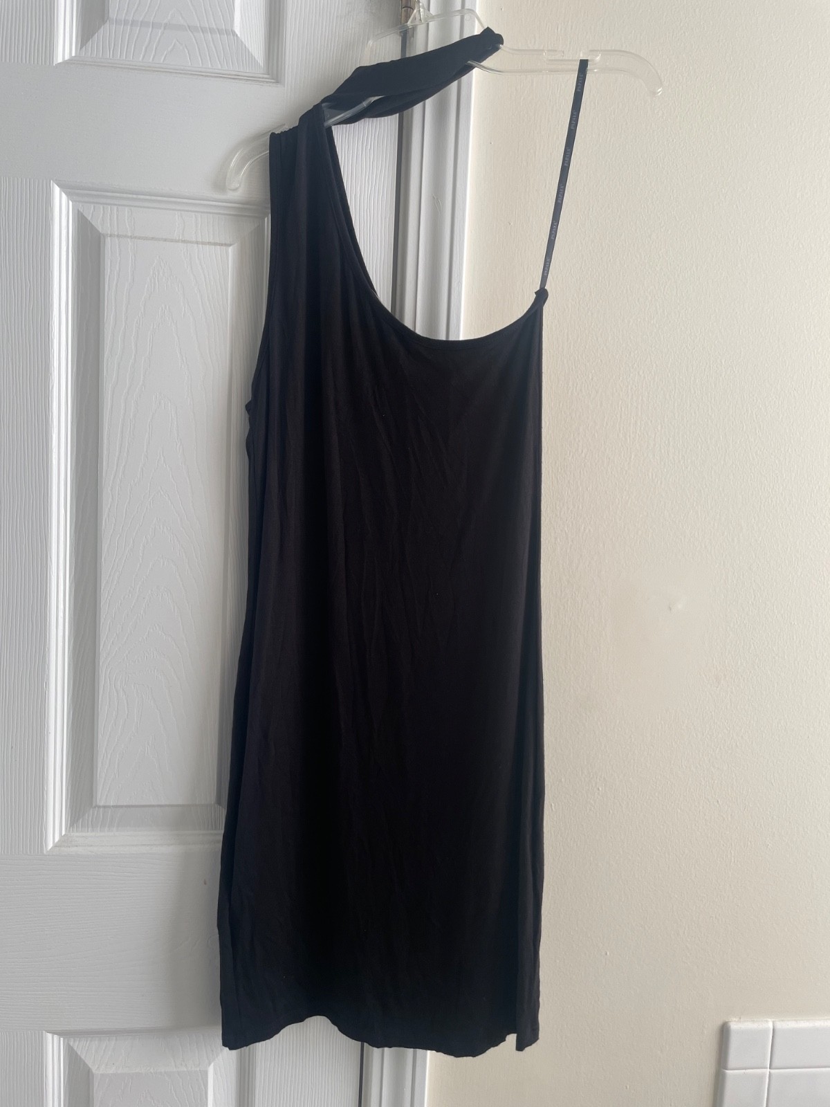 NWT Papaya black asymmetrical one-shoulder mini dress
