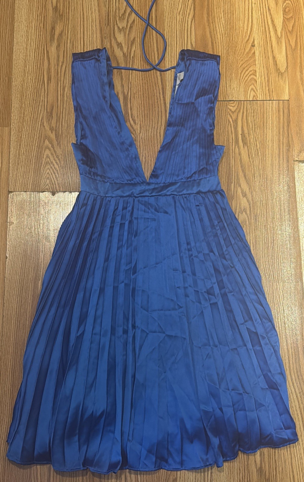 Sincerely Jules Blue Linen Blend Sleeveless open back tank dress Small