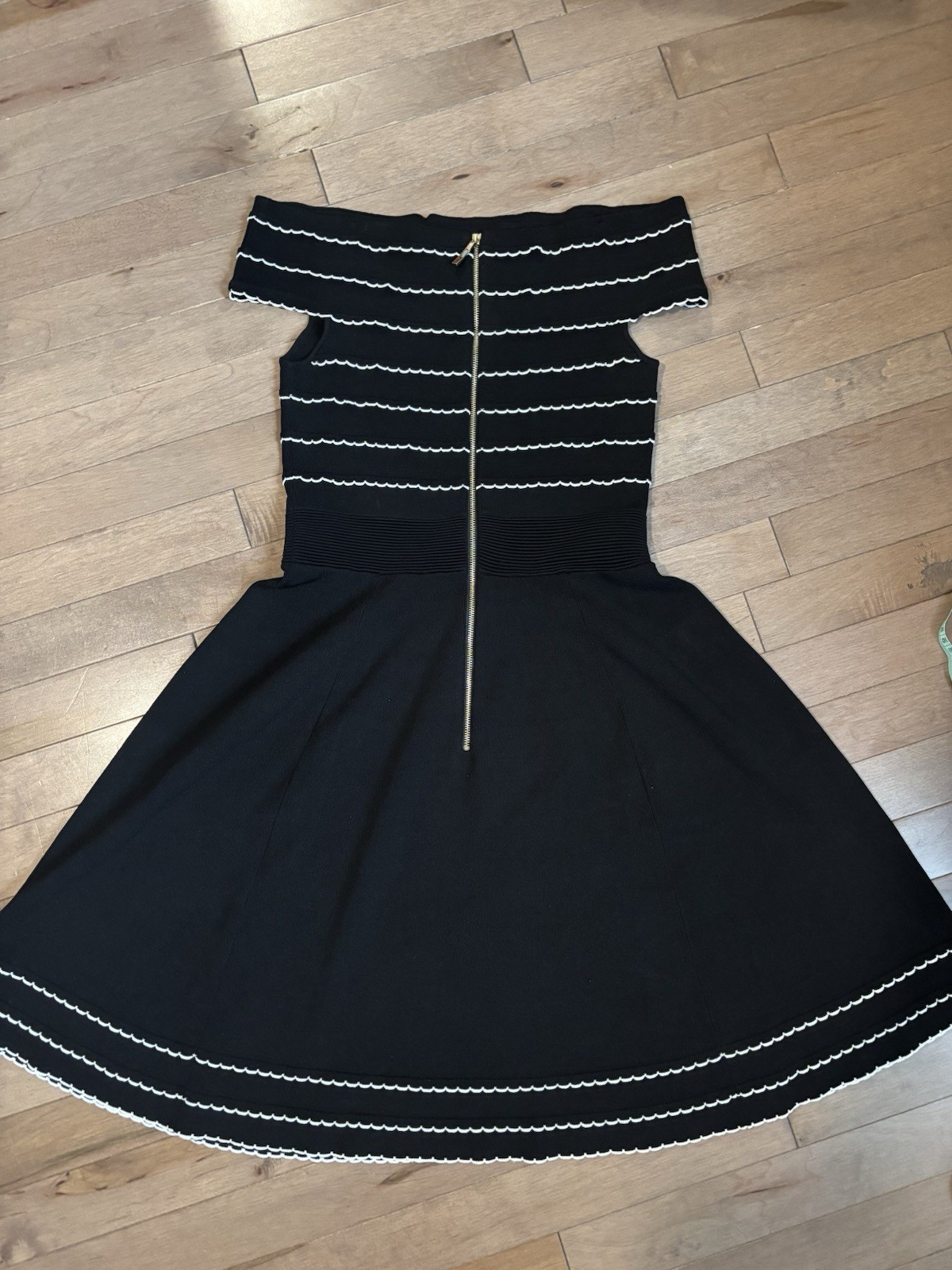 Ted Baker A-Line Small Black White Skater Mini Dress Maisie