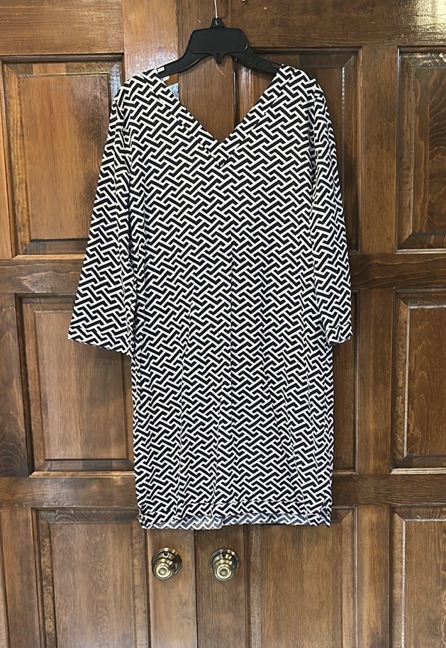 Peter Millar Blue White Geometric Drawstring Beach Dress Cover Up Size Small