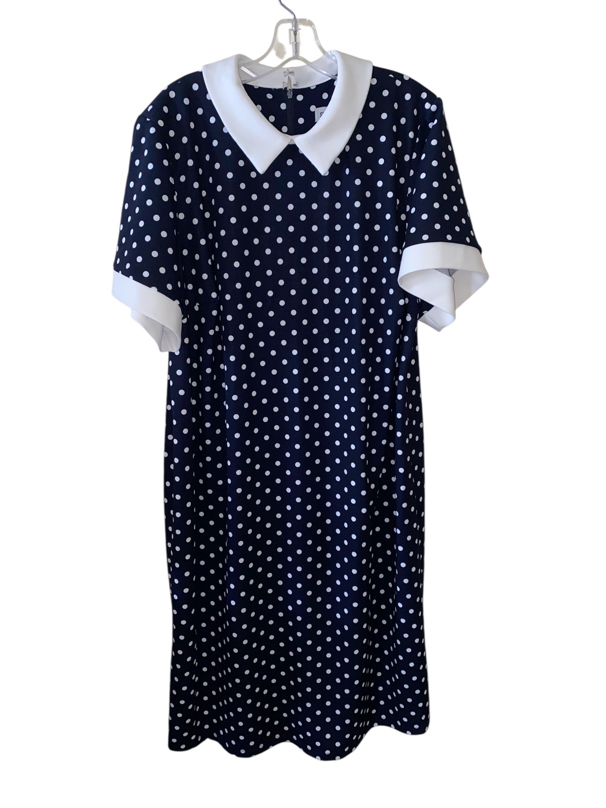 Shelby & Palmer Dress Plus Sz 20W Polka Dot Retro Style Shift Career Event 0003