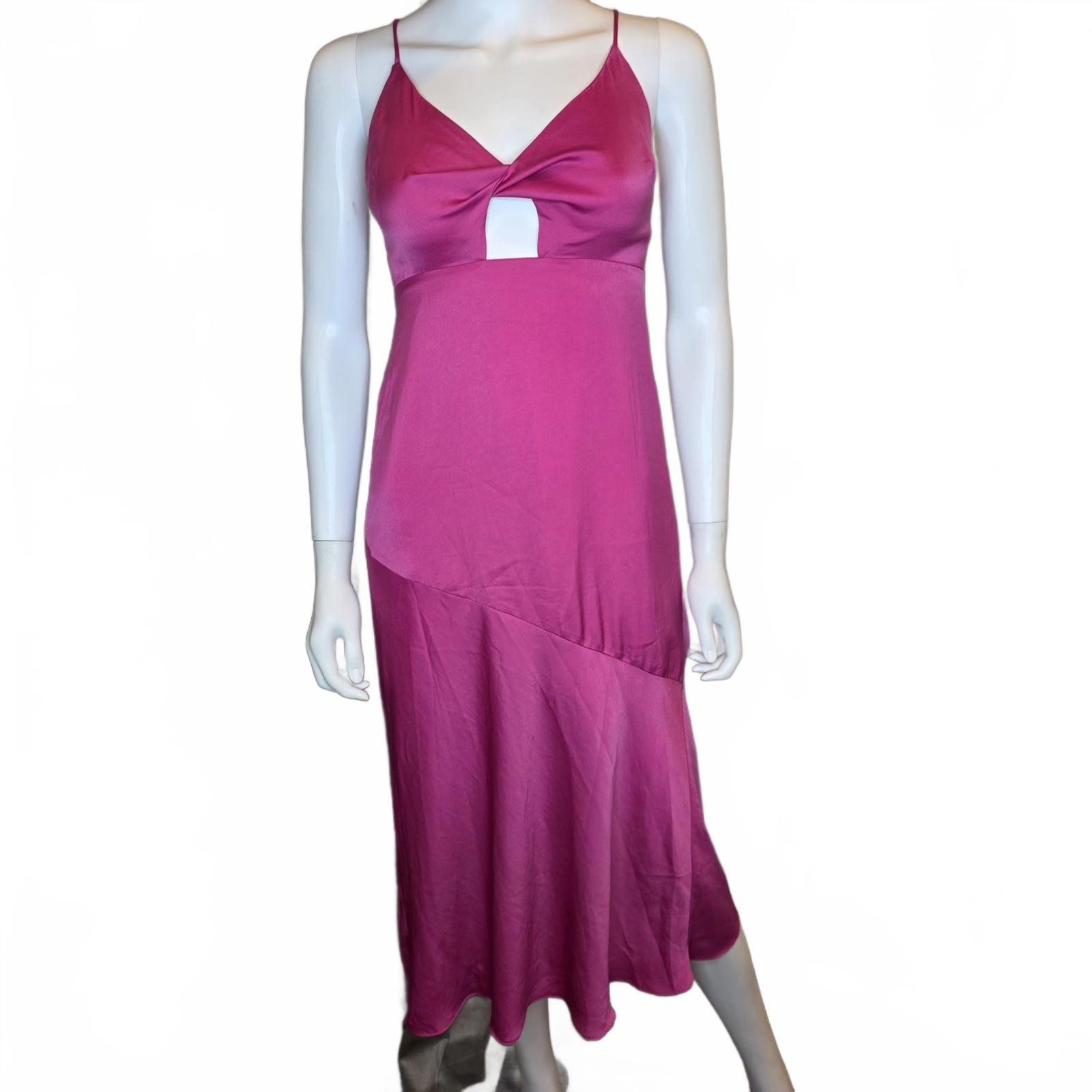All About May cut out strappy pink slinky midi party dress Women’s size 6