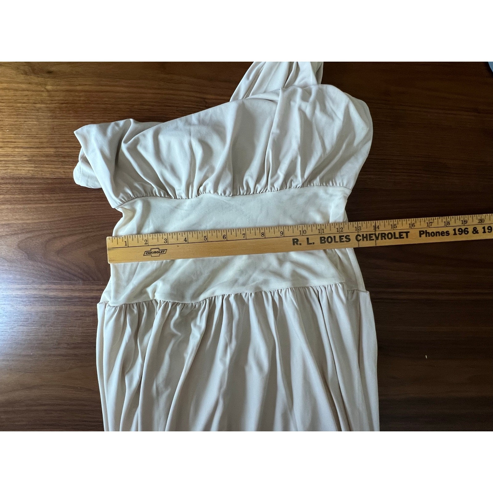 WeWoreWhat One Shoulder Maxi Dress Wood Ash Cream Stretch NWT Medium