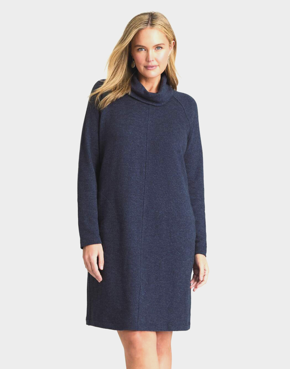J.Jill ~ 2X ~ NEW Very Comfy Pure Jill Marled Cowl-Neck Dress ~ NWT (1R1)