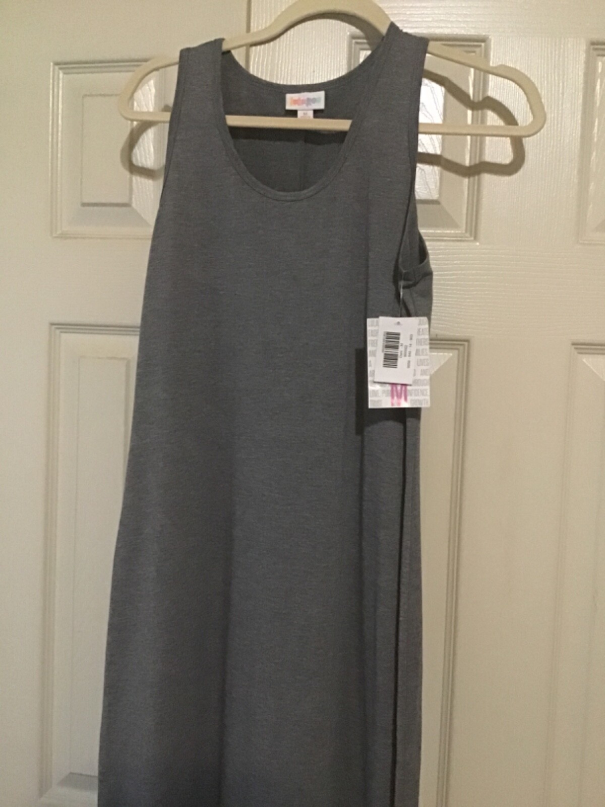 NWT LuLaRoe Dani Size Medium Grey Floor Length Dress – As Pictured