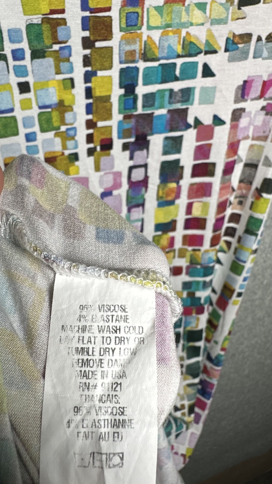 SNO SKINS Medium Printed Pullover Dress Elbow Sleeve Stretch Jersey Multicolor