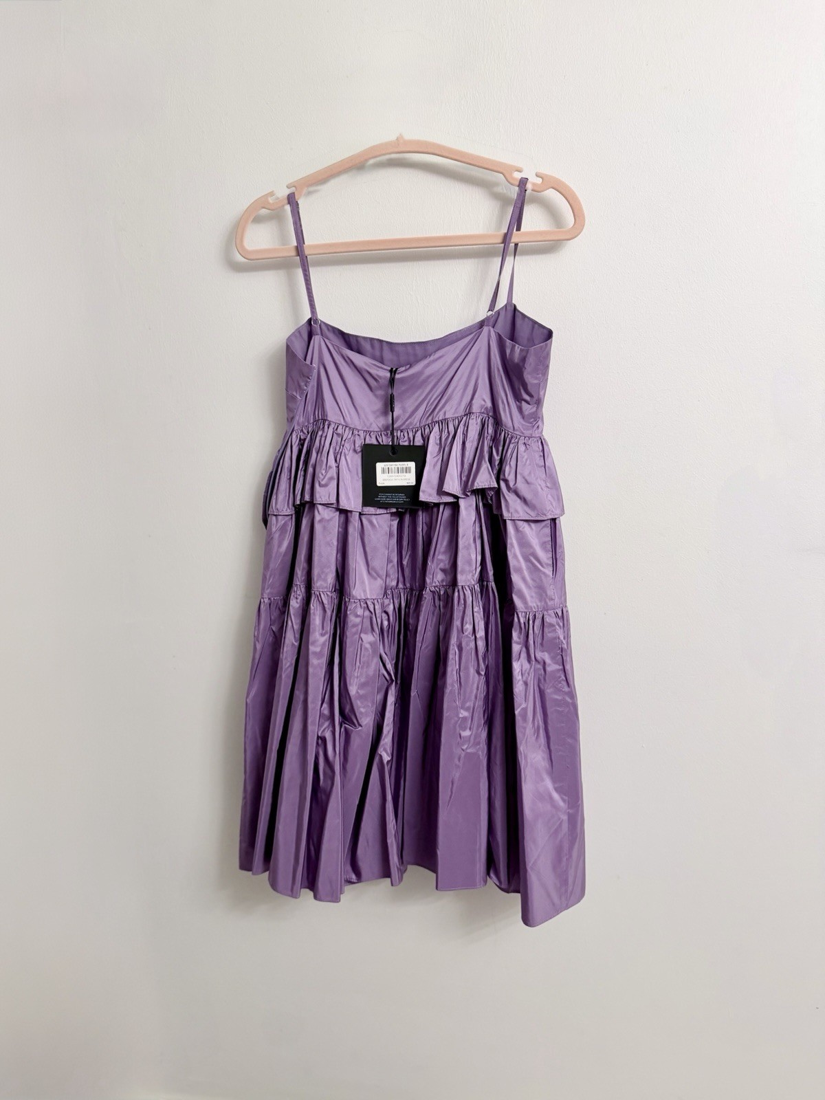 Cynthia Rowley Tiered Spaghetti Strap Silk Dress Lilac NWT $465 Size 8