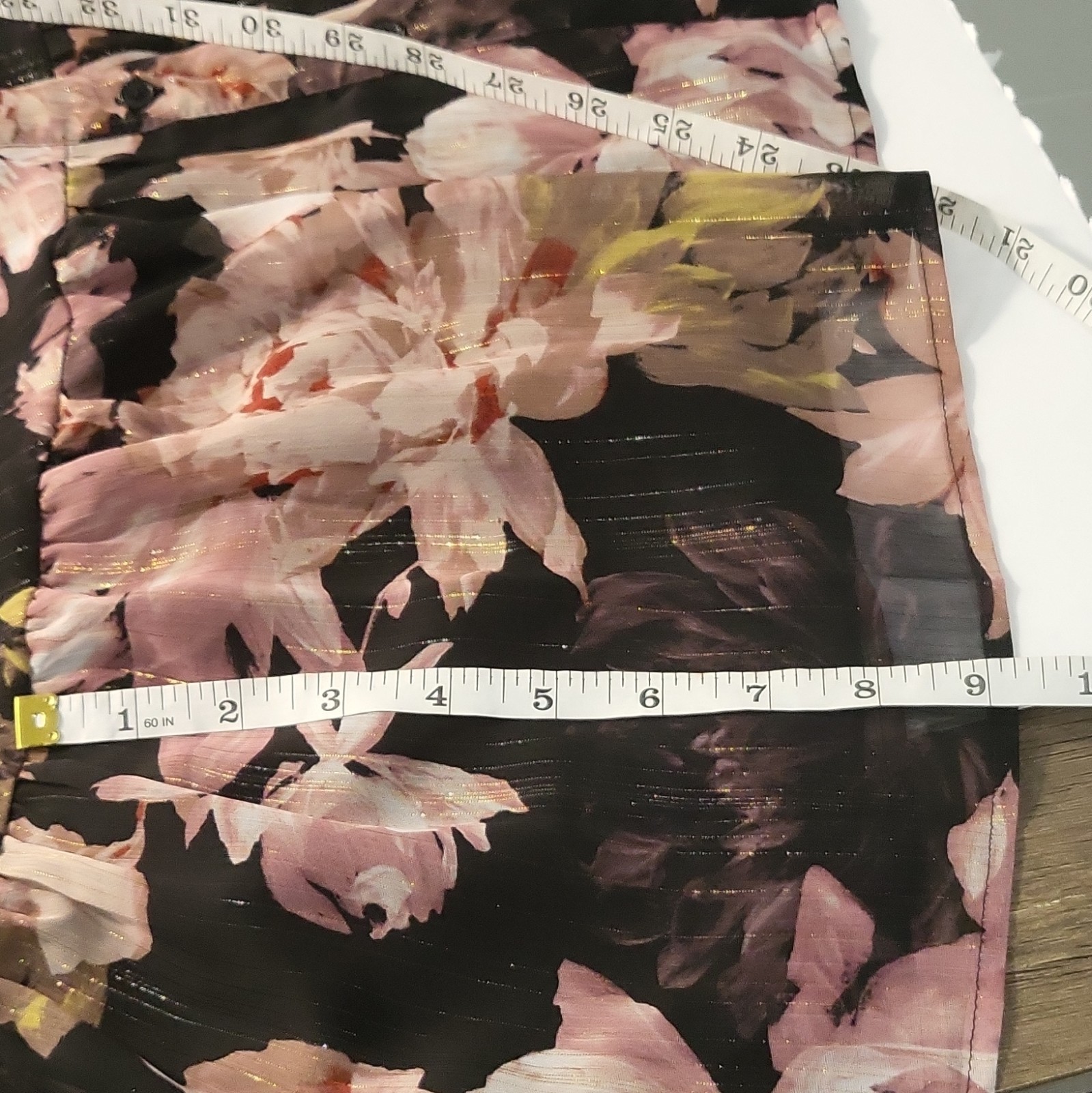 Anne Klein Floral Chiffon Collared Button Front Long Sleeve Belted Dress 2