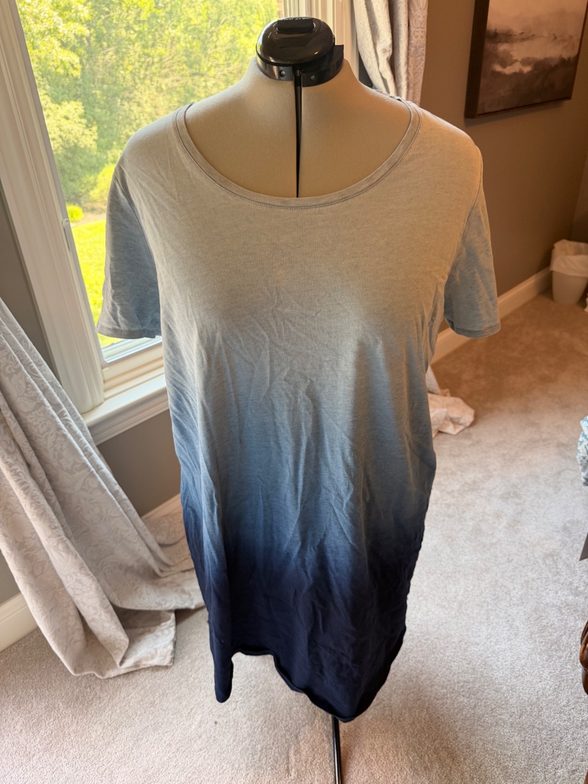 Purejill Indigo Ombre Blue Short Sleeve Casual Dress – 4X