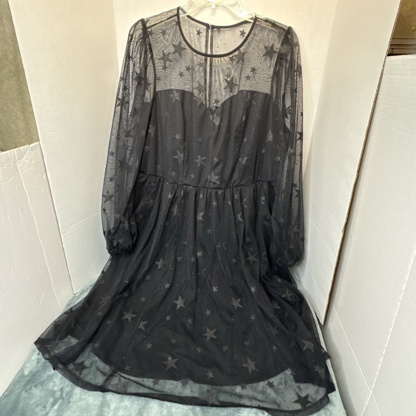 At The Knee Star Mesh Skater Dress Torrid Plus Size 12 Mystical Punk