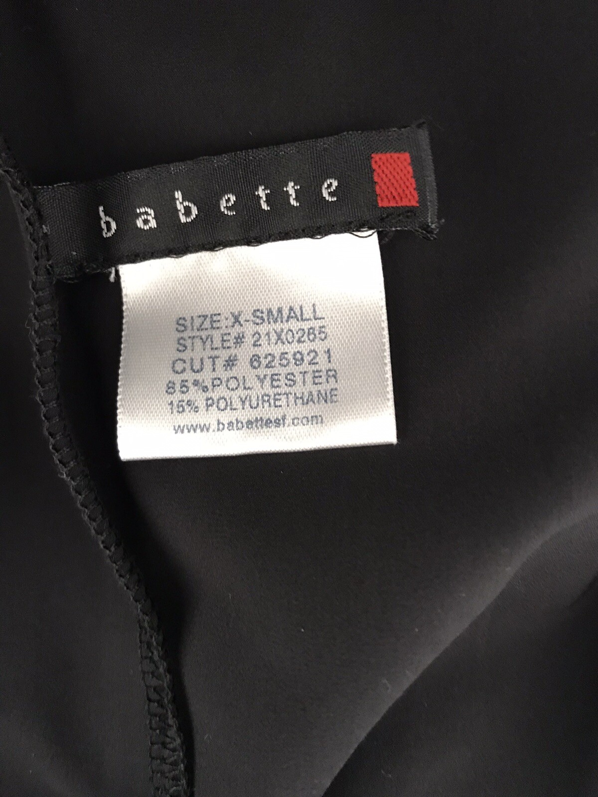 BABETTE POLYESTER POLYURETHANE STRETCH ELASTIC WAIST BACK DRESS SIZE XS