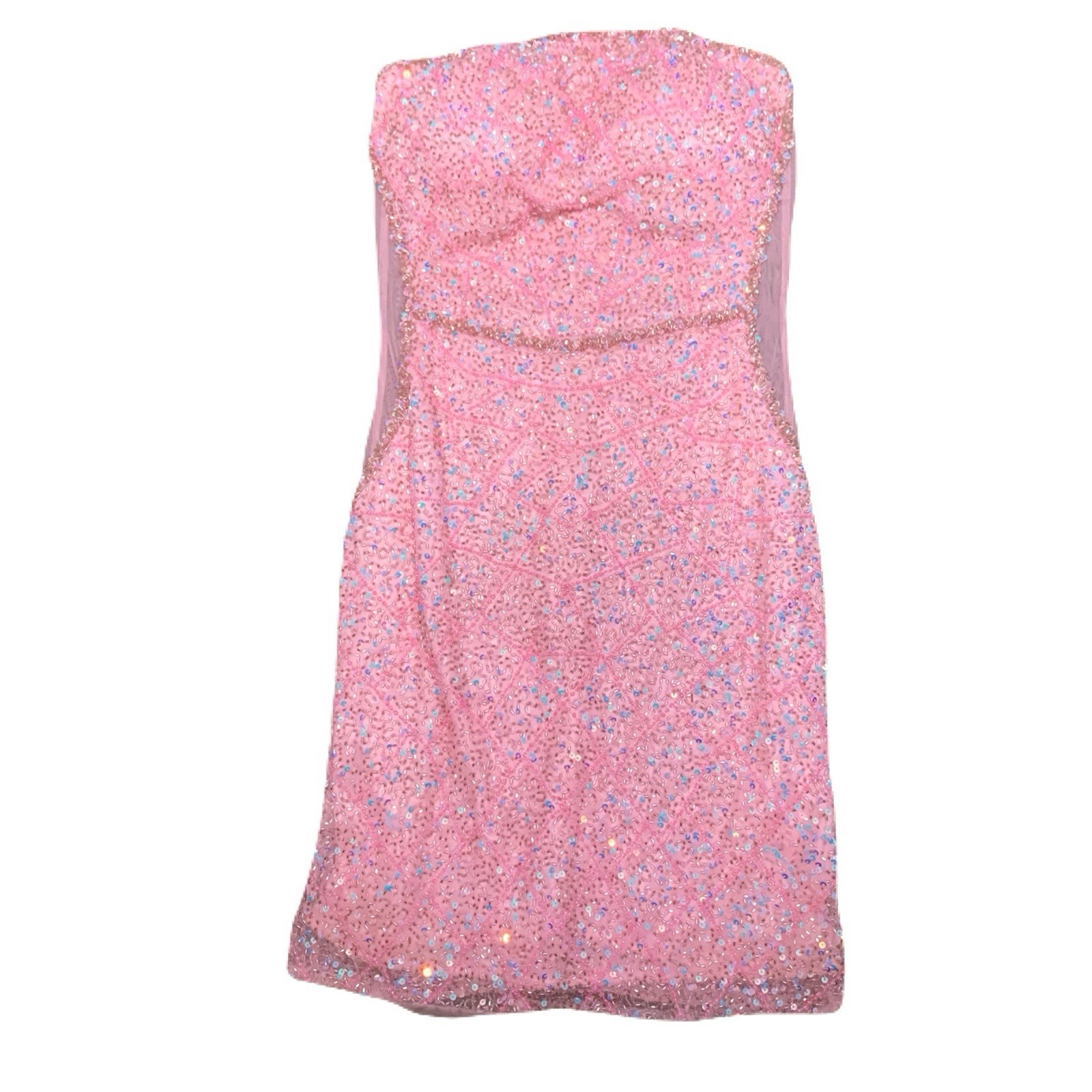 Sophia Thomas 0 Pink Beaded Strapless Mini Dress Prom HOCO Party Formal Cocktail