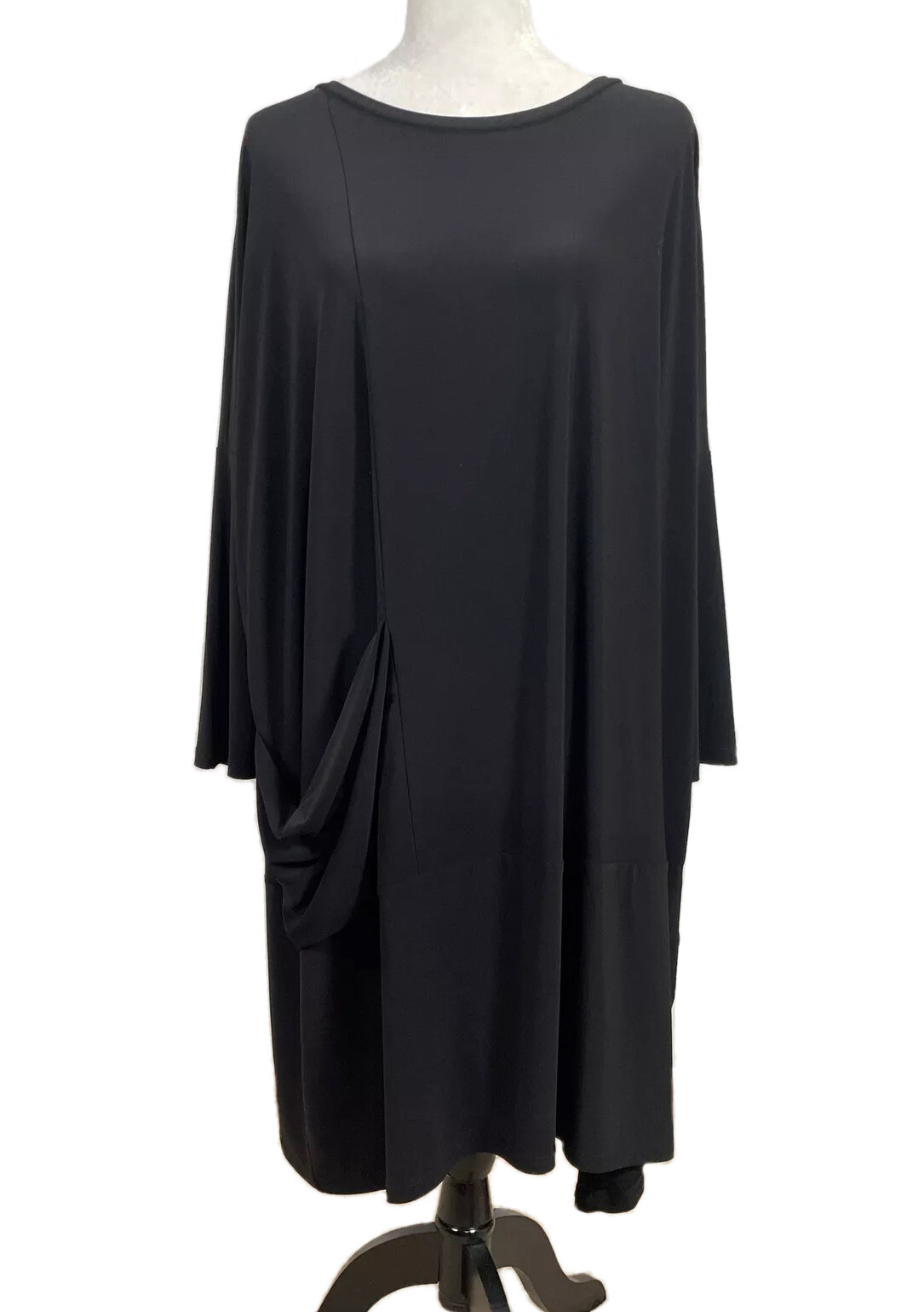 Luukaa Lagenlook Black Size 14 Dress LUKA8K0513 Polyester Elastane