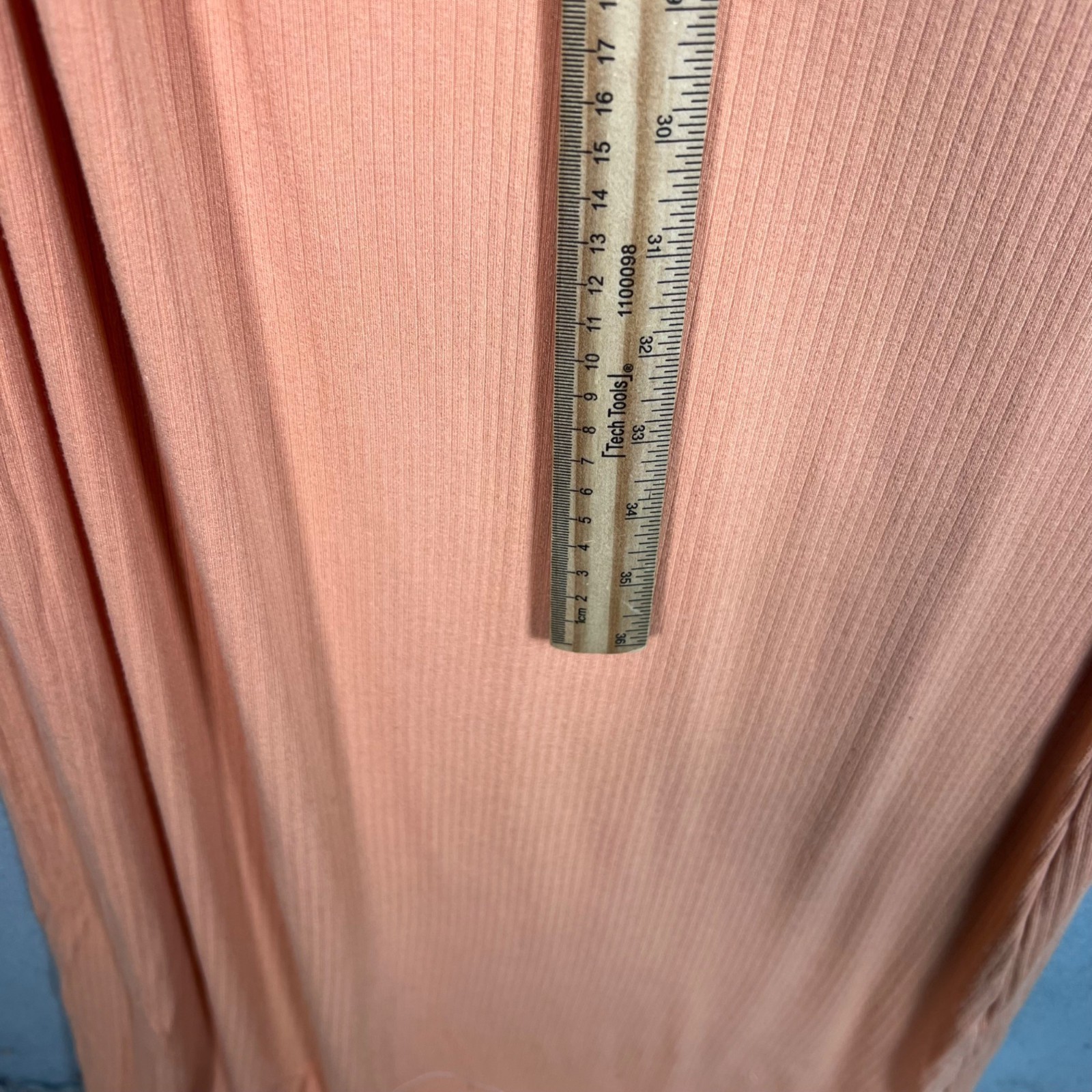 Le Lis Collection Small Orange Ribbed Sleeveless Maxi Dress Rayon/Spandex Ruched