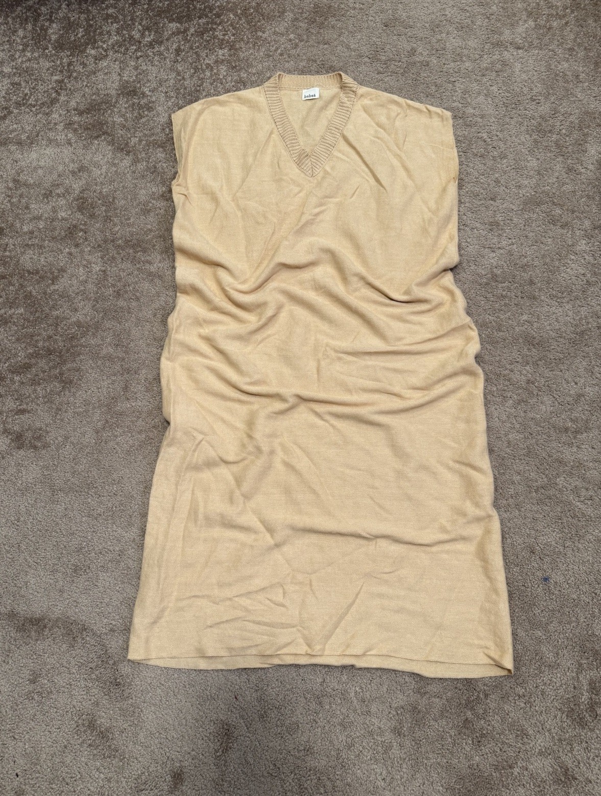 Babaa Dress Womens One Size 100% Linen Terracotta Orange & Salmon Made in Spain