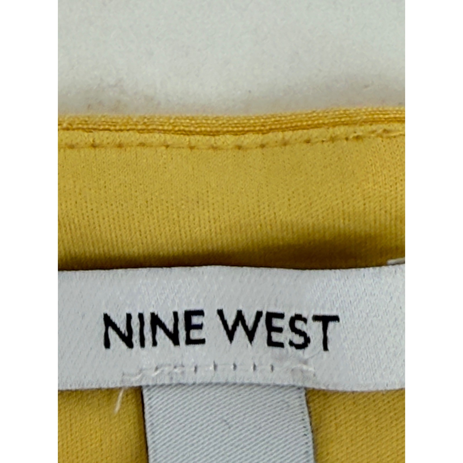 Nine West Womens Mustard Yellow Textured Faux Wrap Mini Dress Side Tie Sz XXL