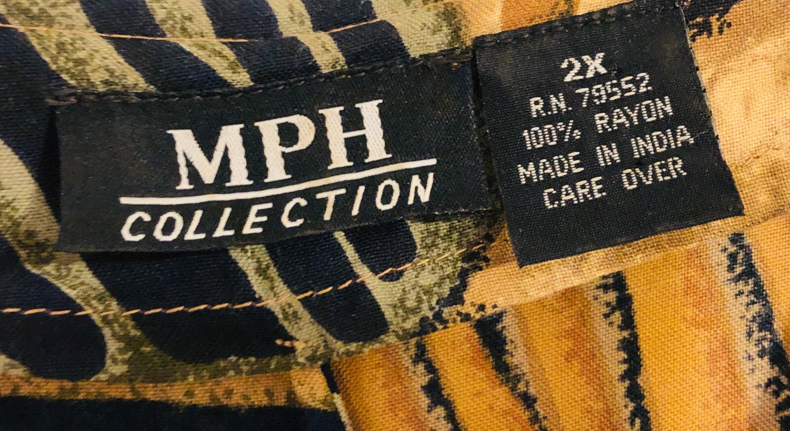 vtg 80s MPH Tribal Aztec Shift Maxi Dress Sz 2X Rayon Short Sleeve