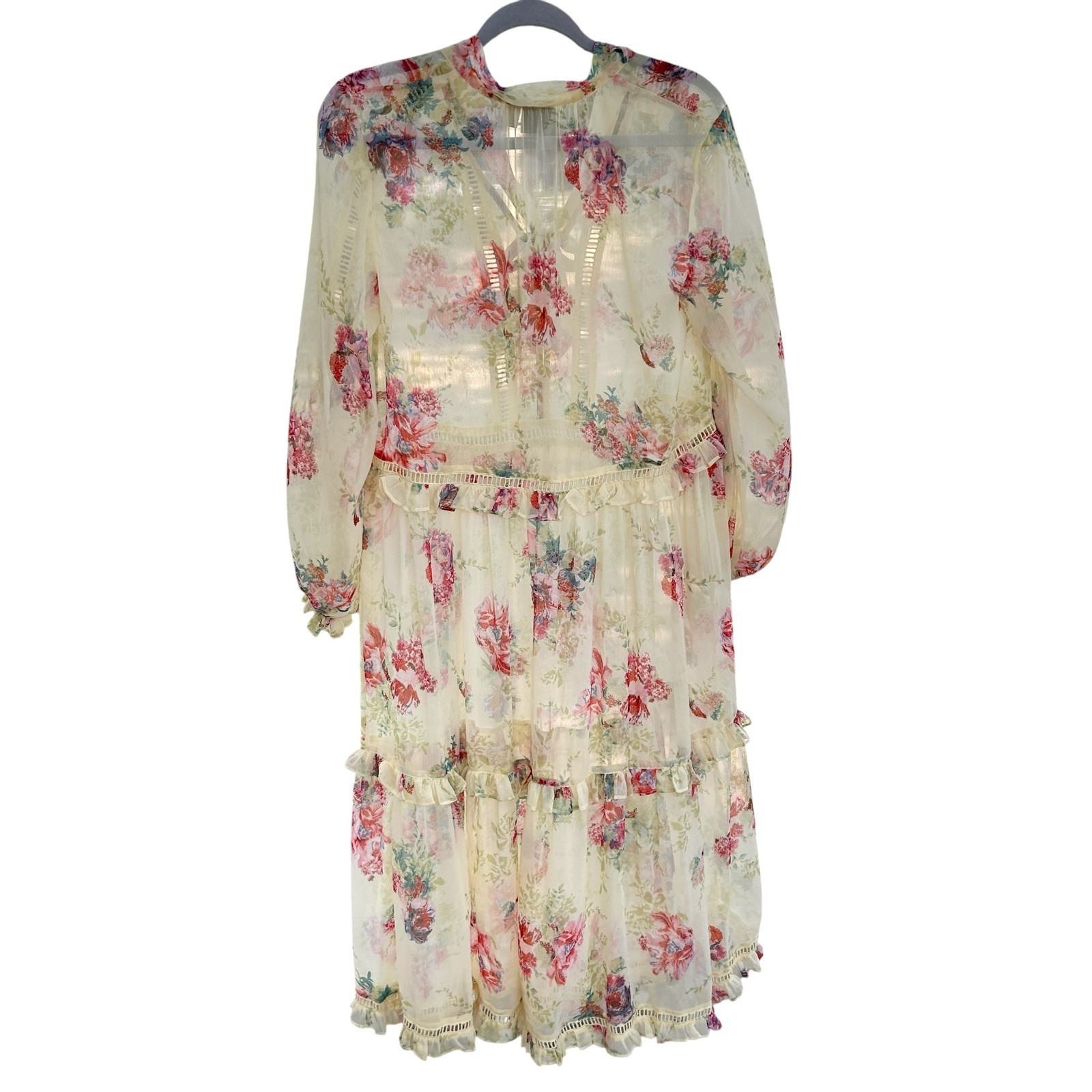 ASOS Women’s 4 Yellow Pastel Floral Dress Cottagecore Coquette Boho Floaty Tier