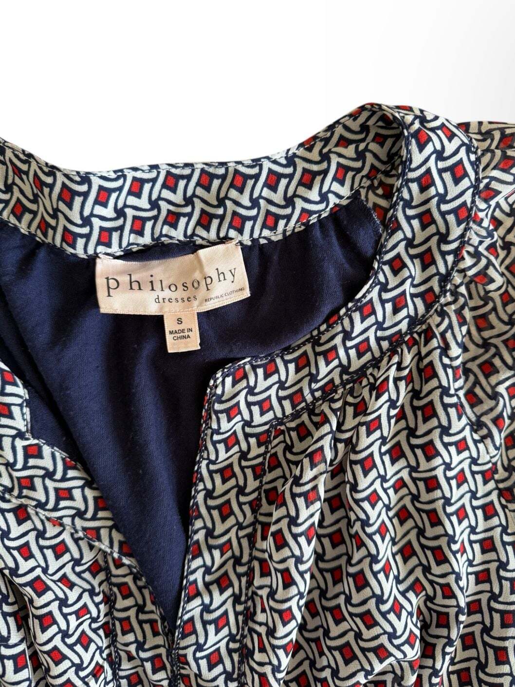 Geometric Patterned Long Sleeve Dress
