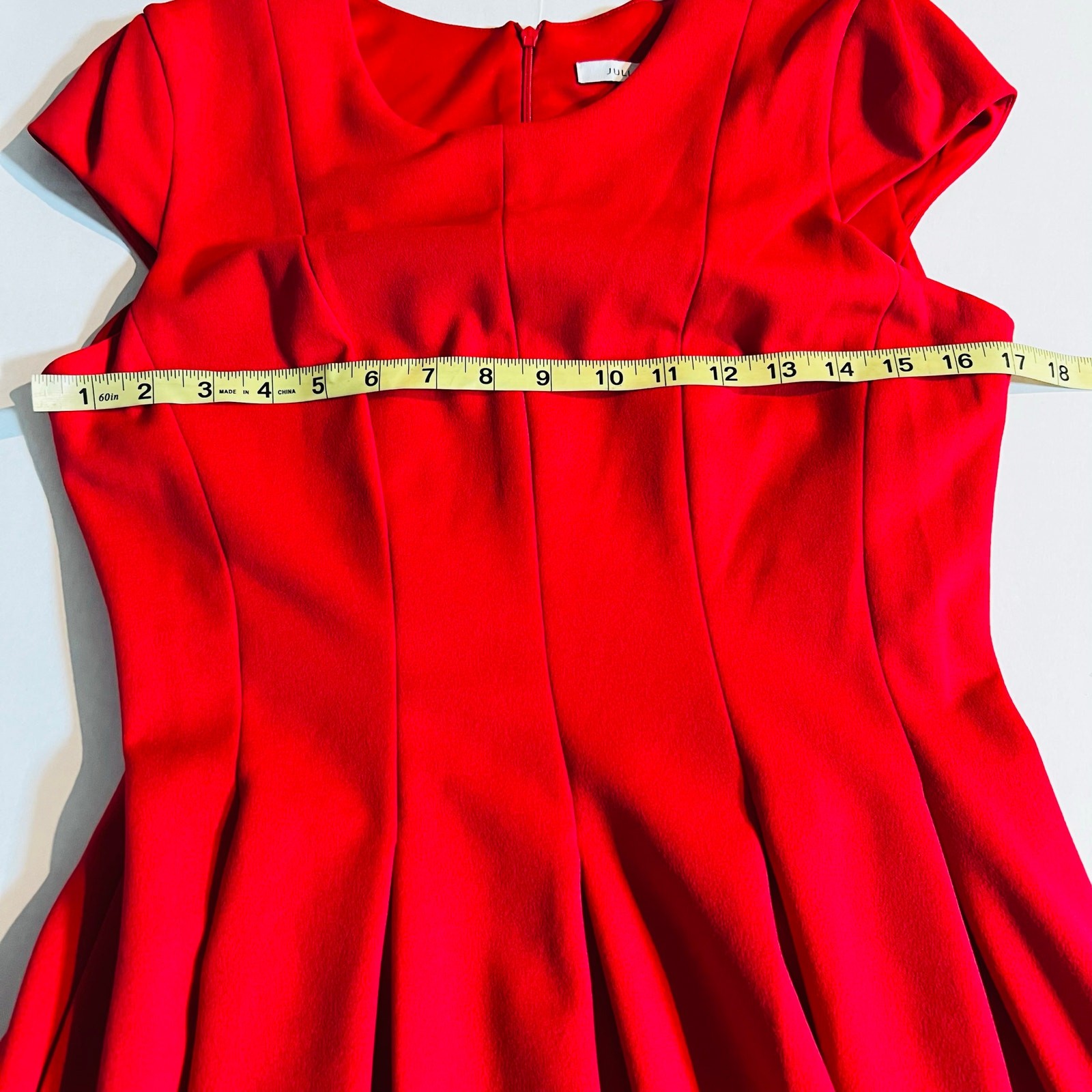 Julia Jordan Cap Sleeve Inverted Pleated Dress Size 4 Red