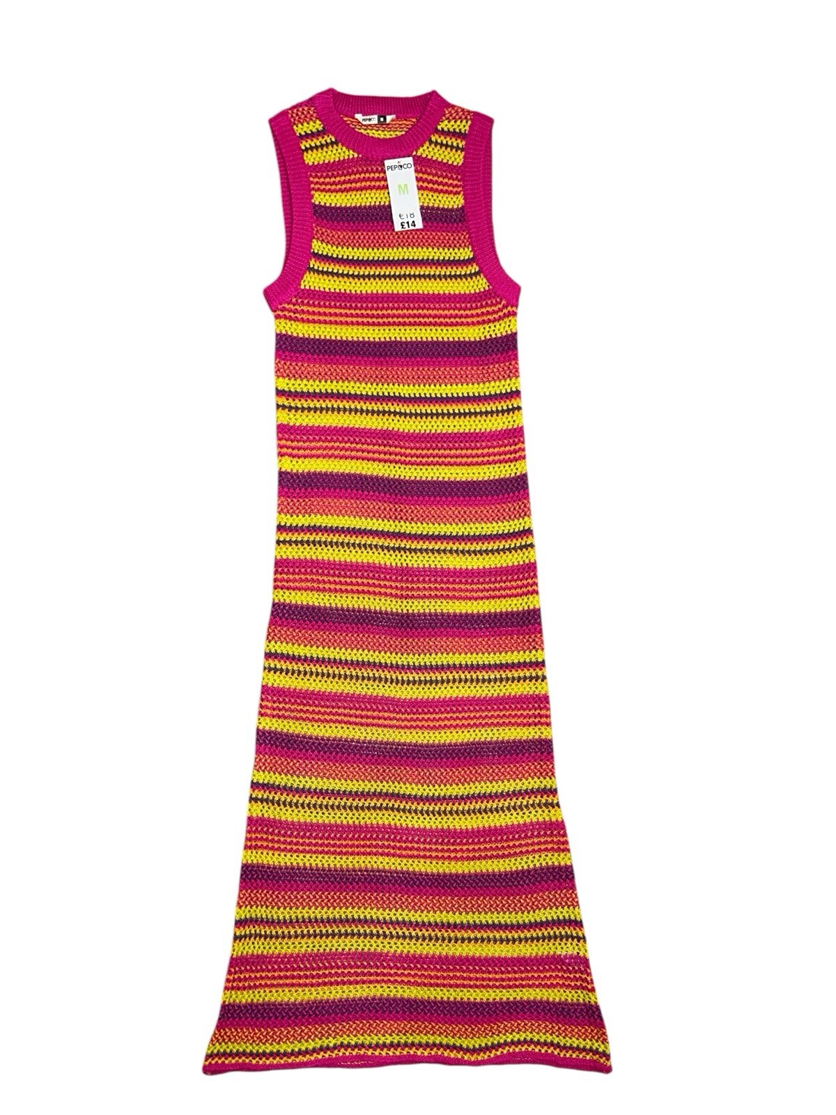 NWT – Pep & Co Women’s 100% Acrylic Multicolour Knitwear Sleeveless Long Dress
